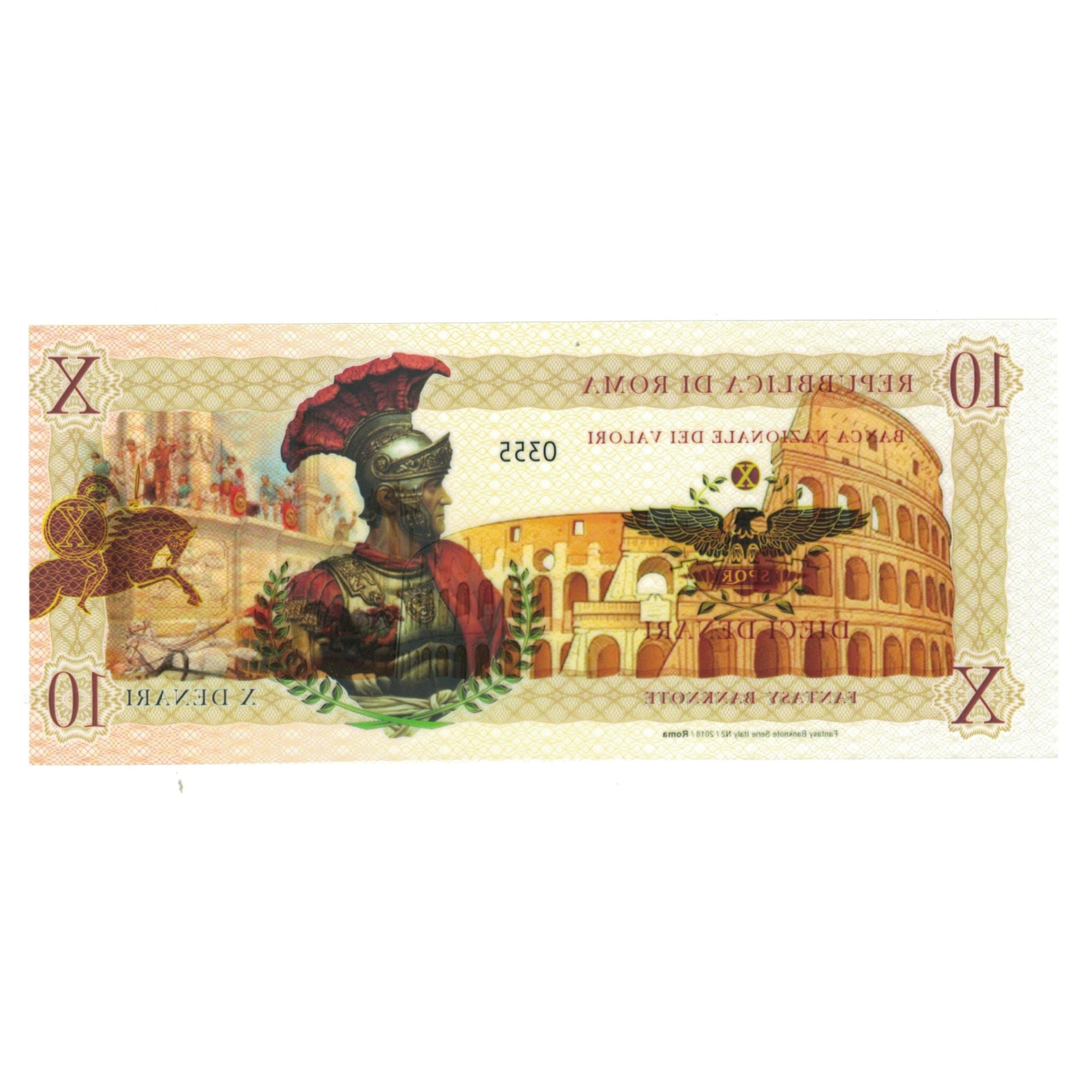 Banknote, Italy, Tourist Banknote, 2018, REPUBBLICA DI ROMA 10 DENARI