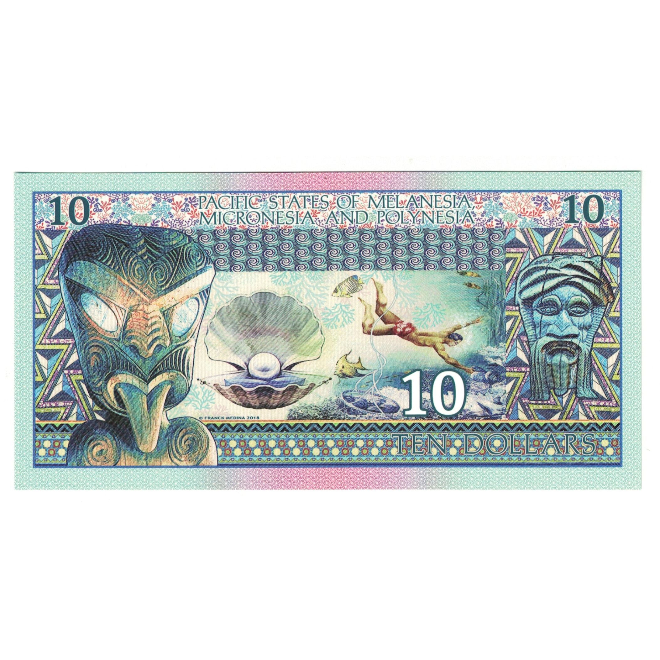 Banknote, United States, 10 Dollars, 2018, PACIFIC STATES OF MELANESIA
