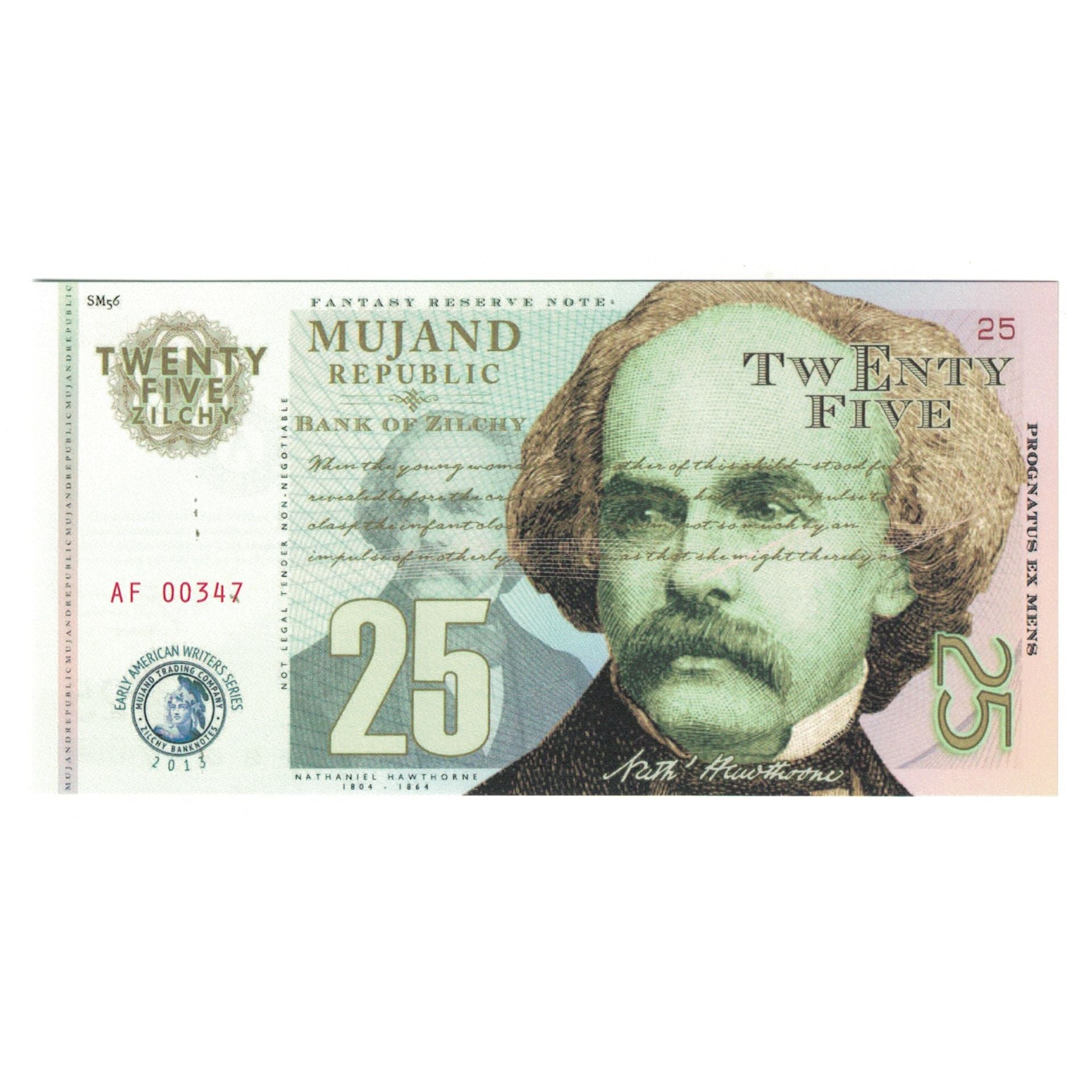 Geldschein, Private proofs / unofficial, 2013, FANTASY BANKNOTE 25 ZILCHY MUJAND