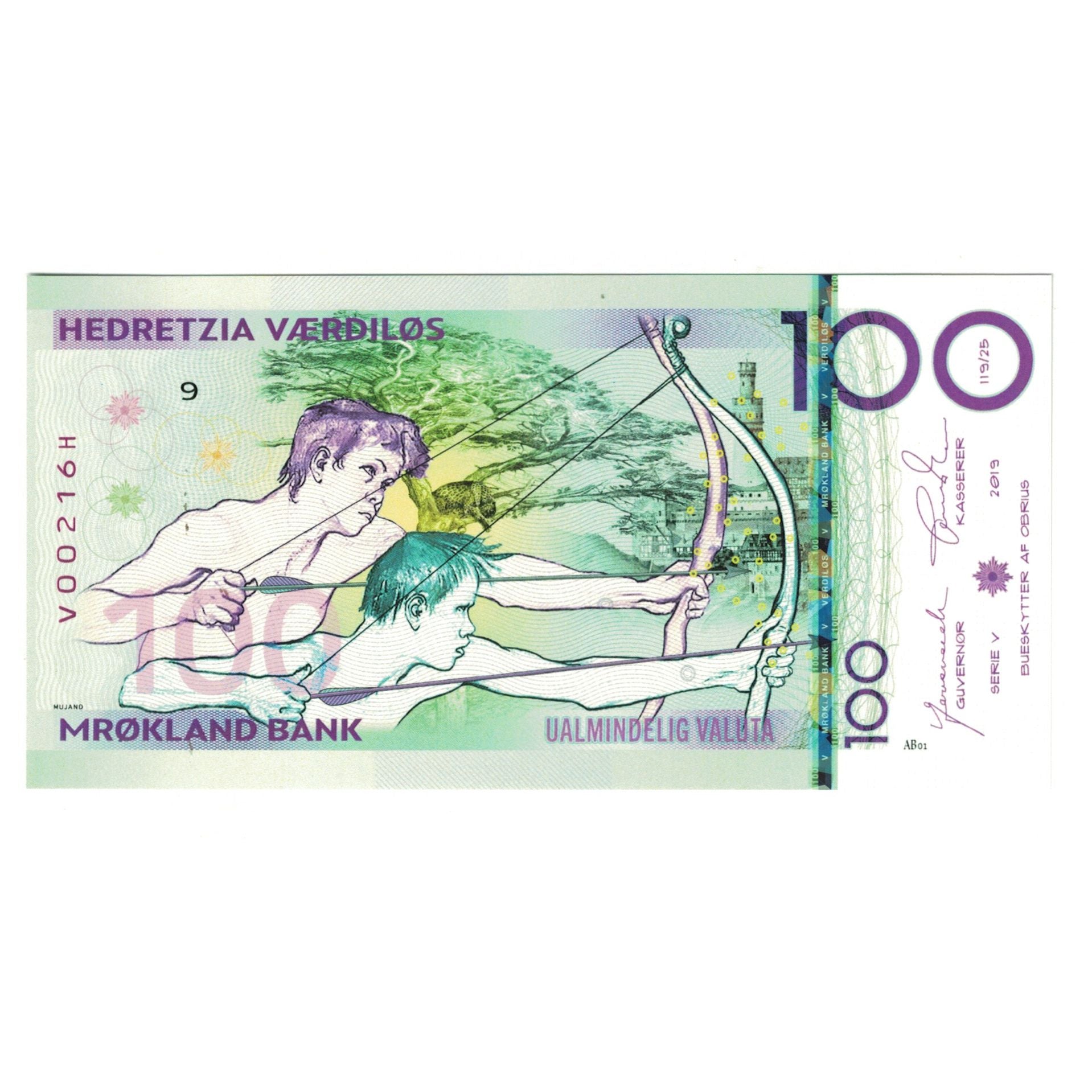 Geldschein, Vereinigte Staaten, Tourist Banknote, 2019, 100 VAERDILOS MROKLAND
