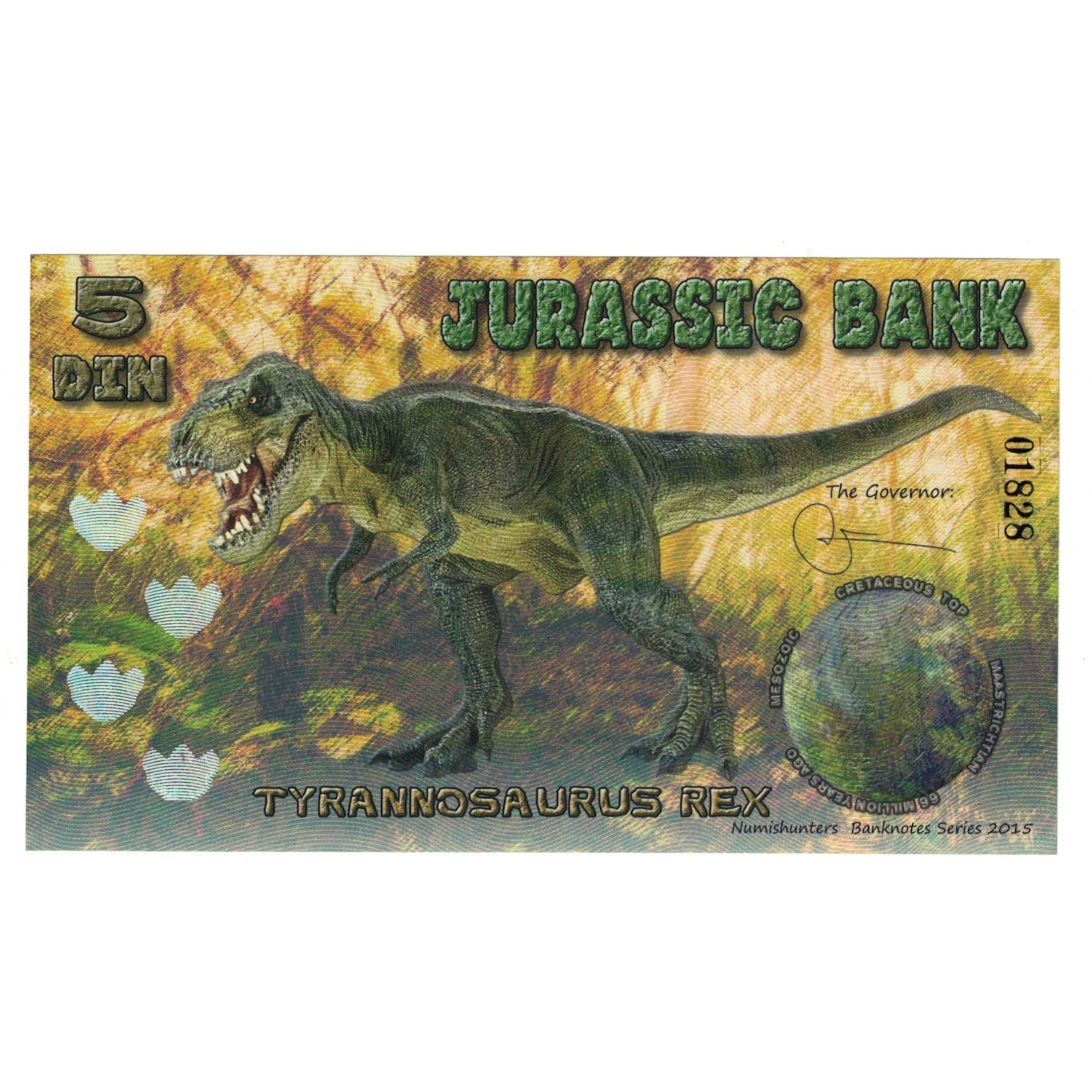Banknote, Spain, Tourist Banknote, 2015, JURASSIC BANK 5 DIN, UNC(65-70)