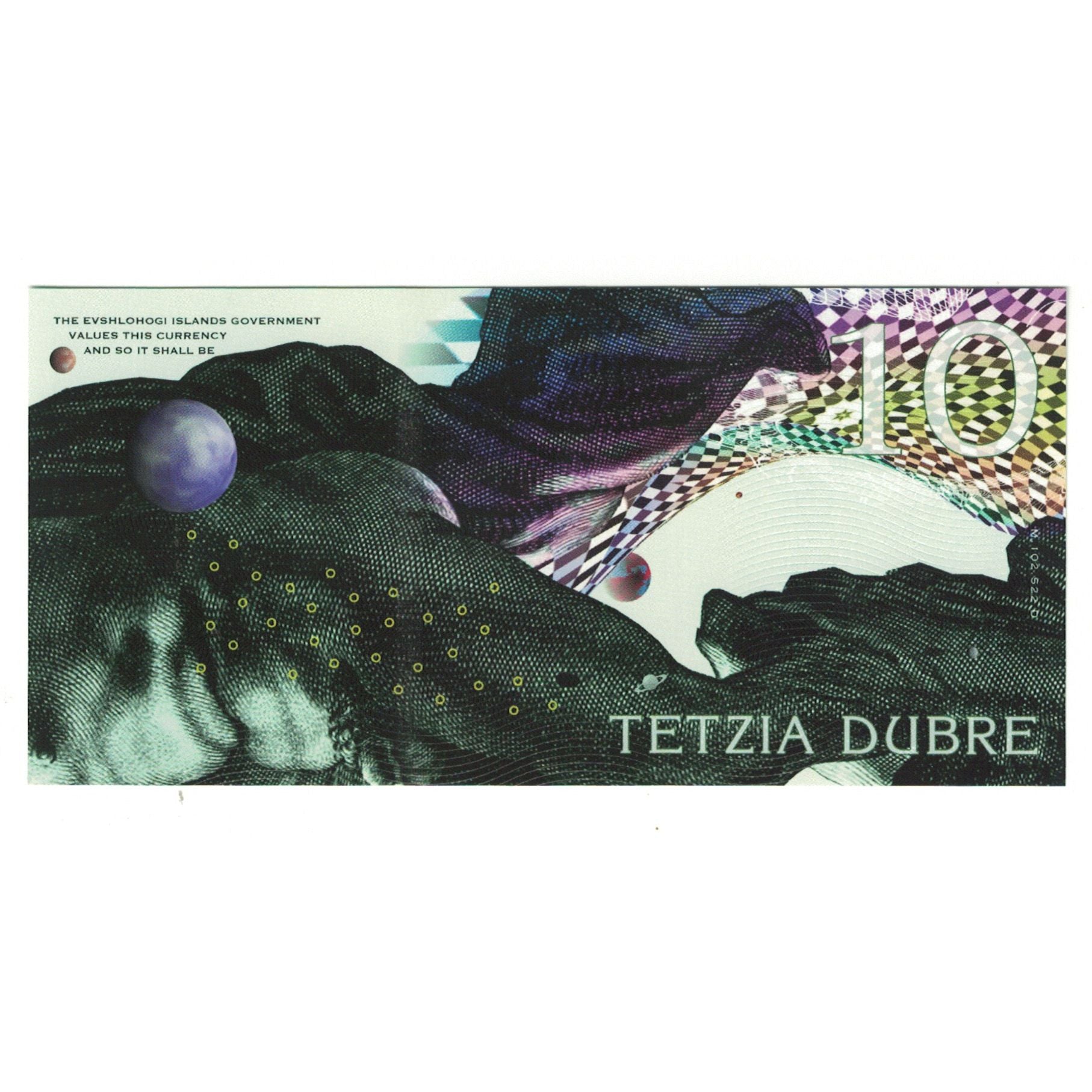 Billete, Tourist Banknote, 2018, Serbia, 10 DUBRE BANK OF EVSHLOHOGI, UNC