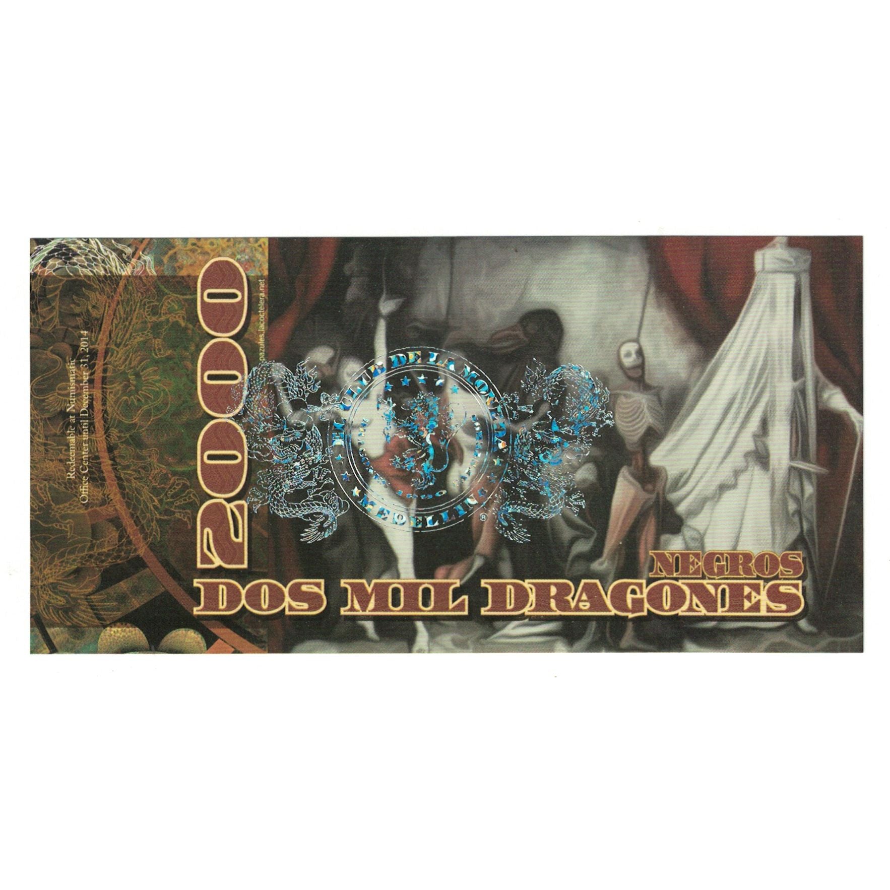 Biljet, Colombia, Tourist Banknote, 2014, 2014-02-15, 2000 DRAGONES EL CLUB DE
