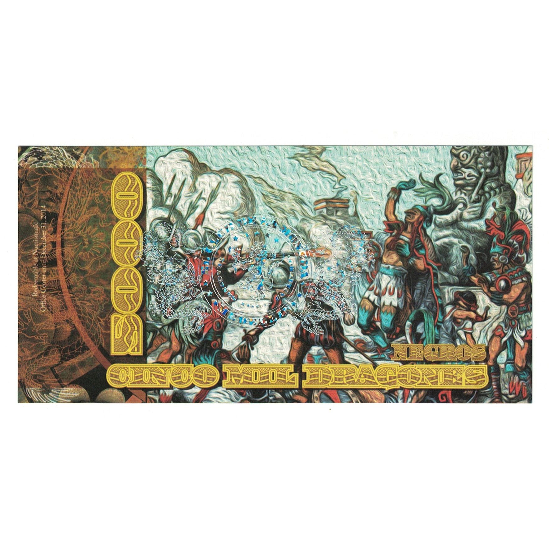 Biljet, Colombia, Tourist Banknote, 2014, 2014-02-15, 5000 DRAGONES EL CLUB DE