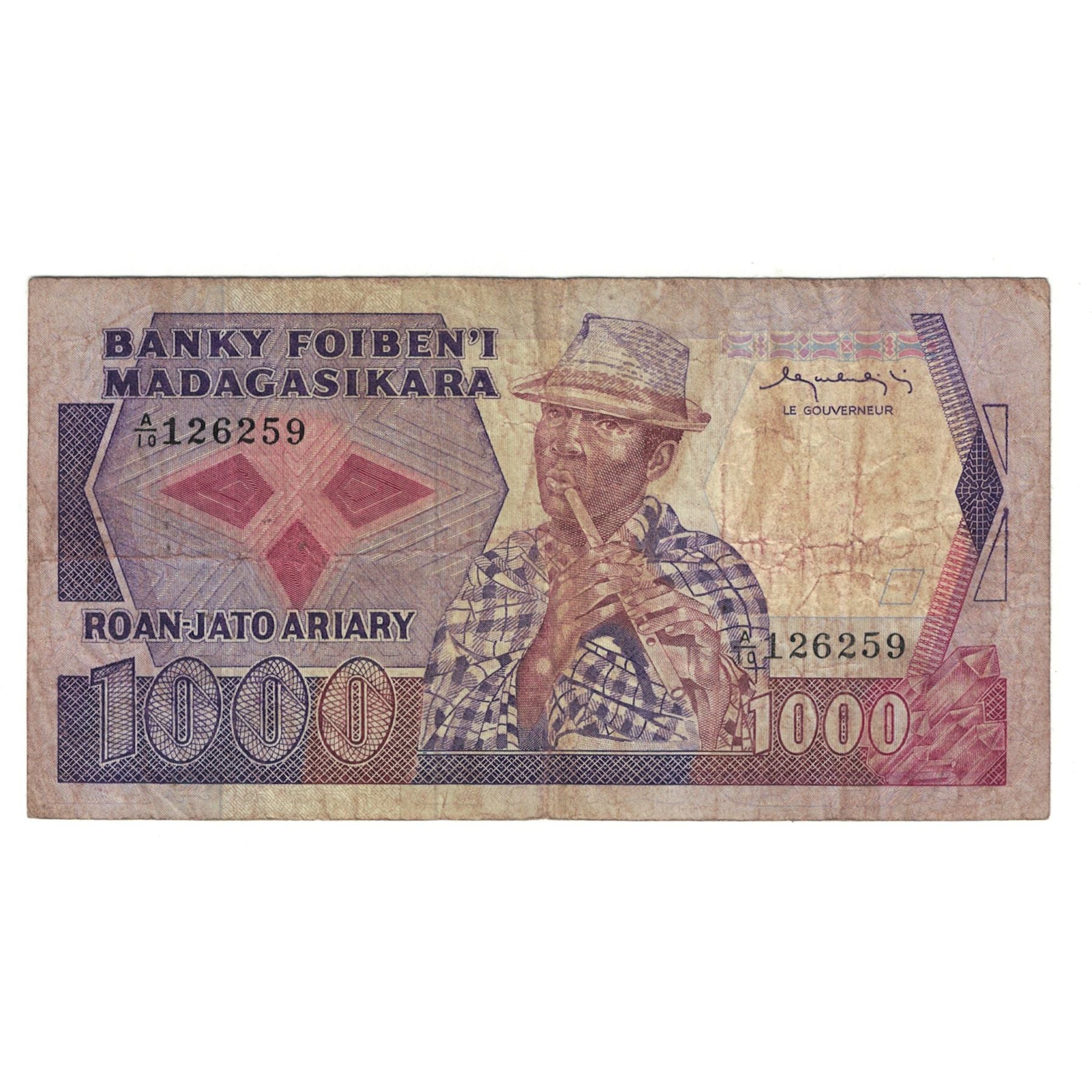 Geldschein, Madagascar, 1000 Francs = 200 Ariary, KM:68a, S