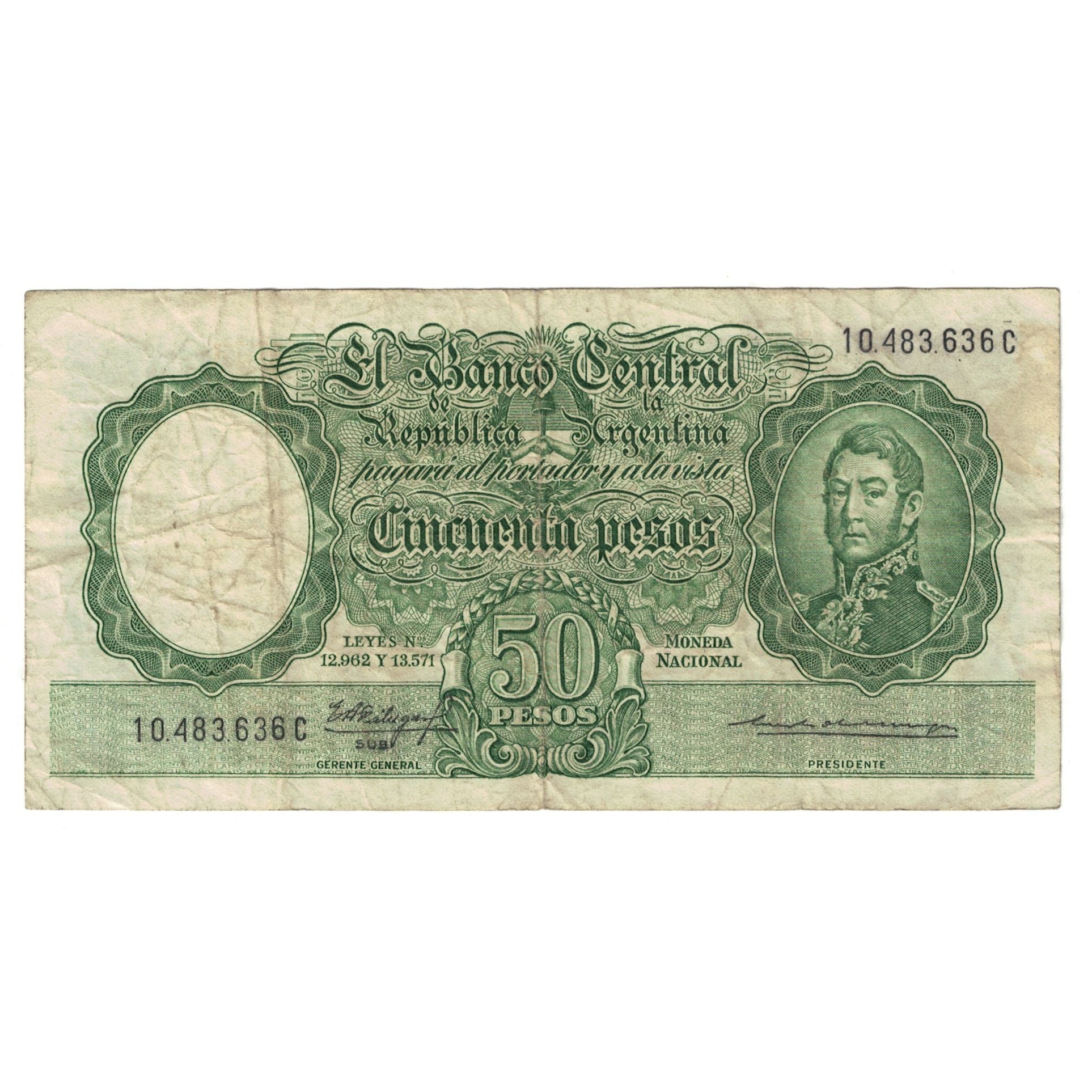 Banknote, Argentina, 50 Pesos, KM:276, VF(20-25)
