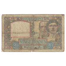 Francja, 20 Francs, Science et Travail, 1939, J.121991, VG(8-10), Fayette:12.1