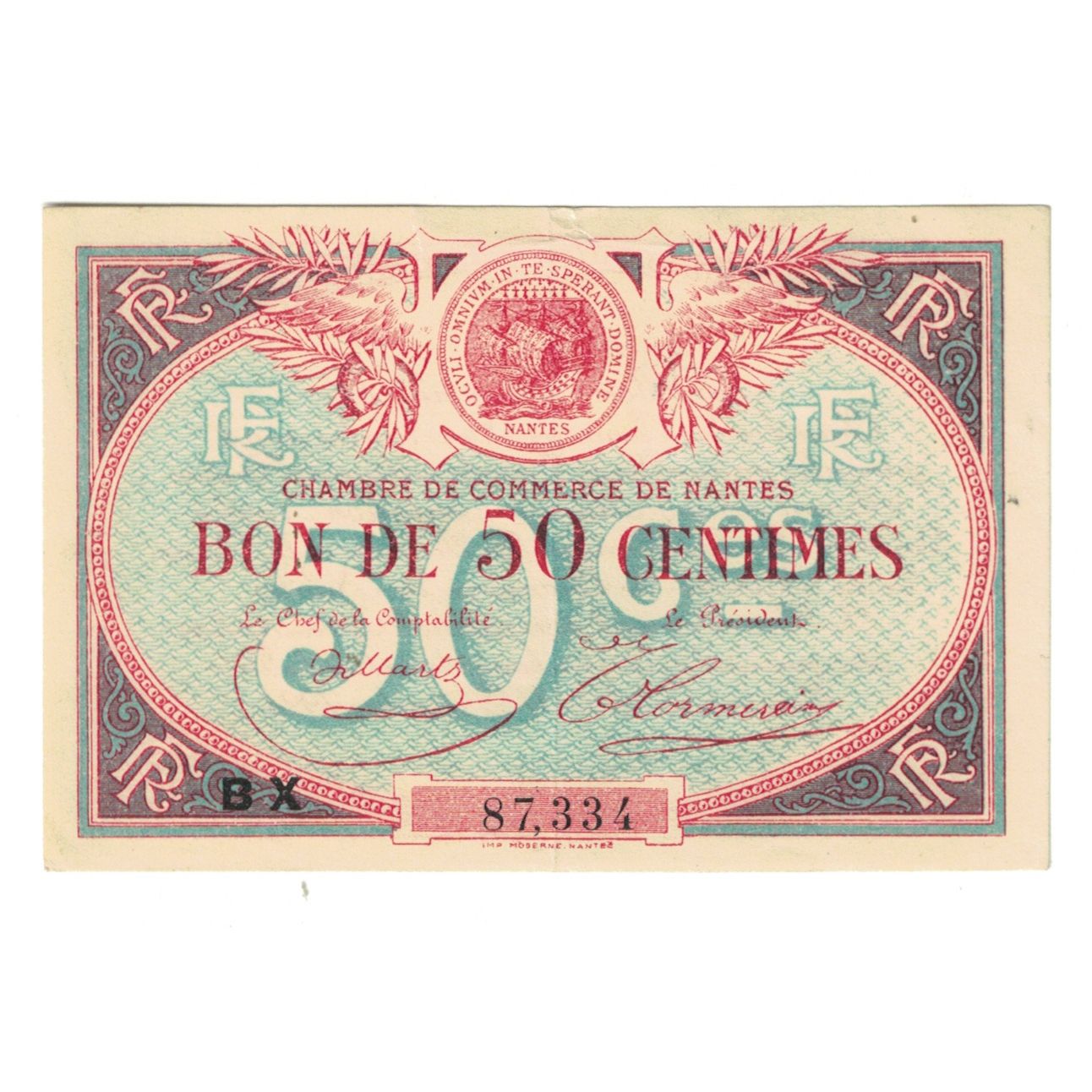 Frankreich, Nantes, 50 Centimes, VZ, Pirot:88-24