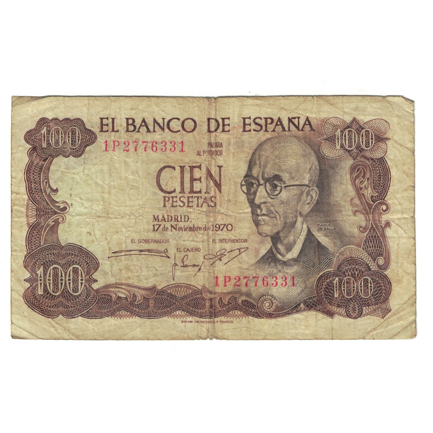 Billet, Espagne, 100 Pesetas, 1974, 1970-11-17, KM:152a, TB