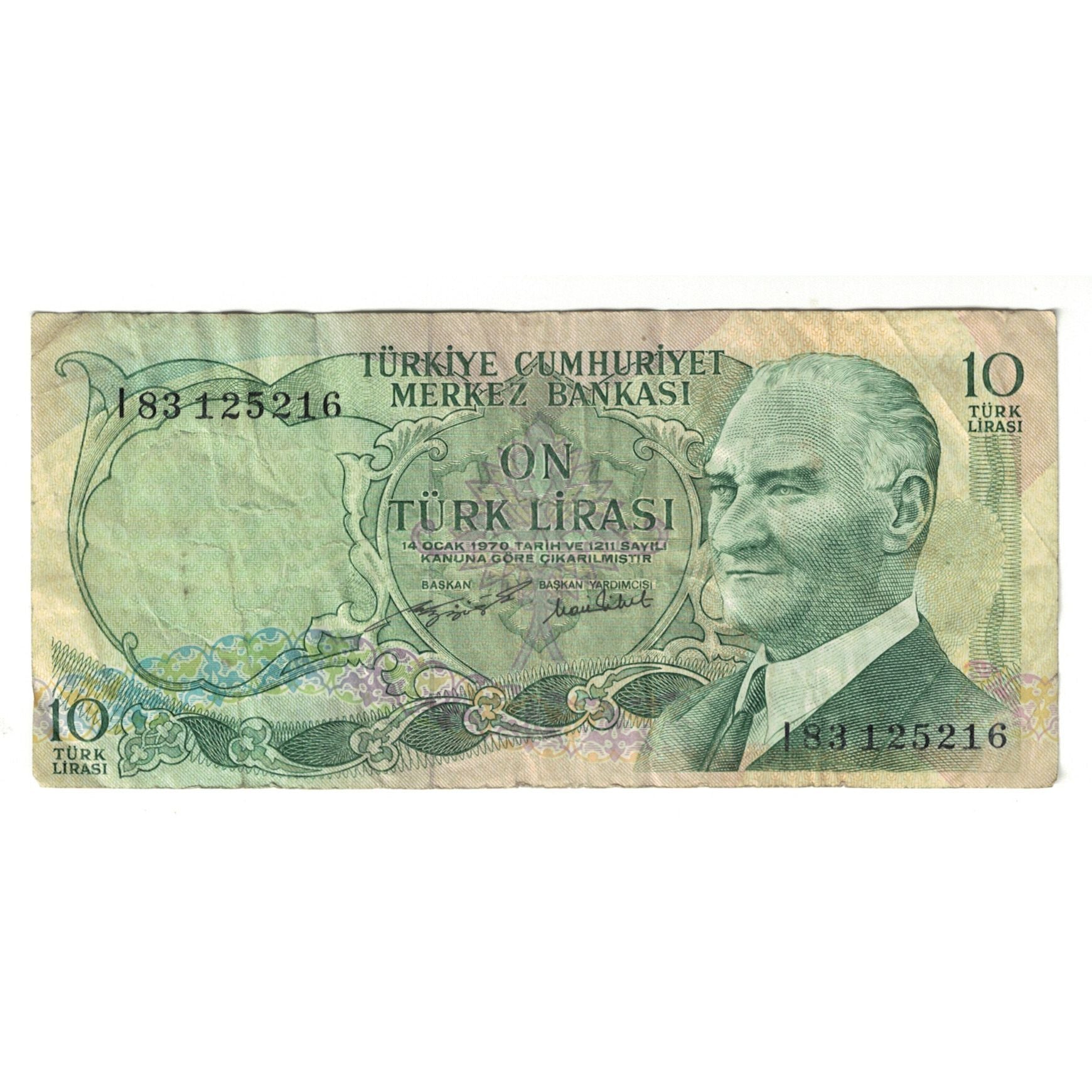 Geldschein, Türkei, 10 Lira, 1966, KM:180, S