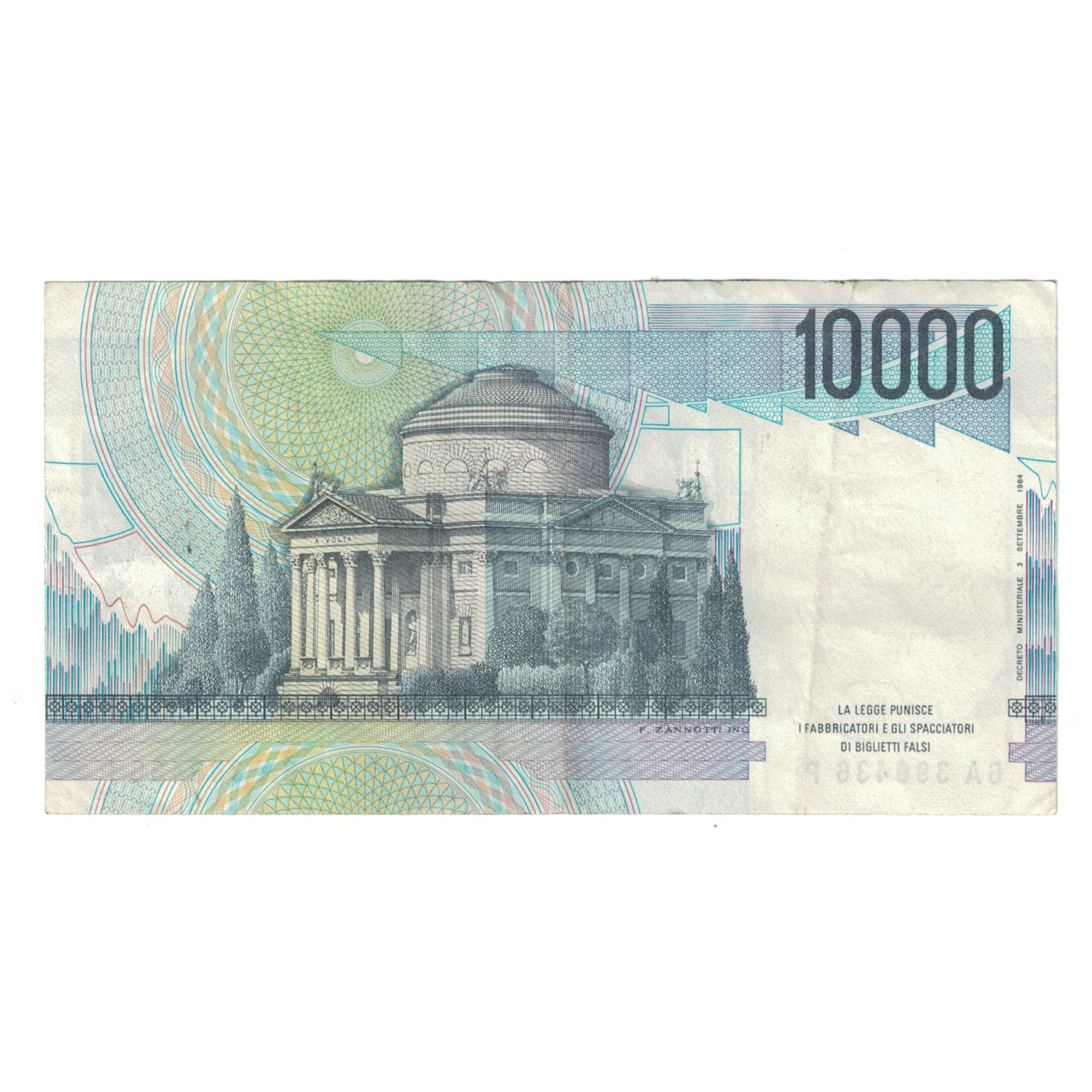 Banconote, Italia, 10,000 Lire, 1984-1985, 1984-09-03, KM:112d, BB