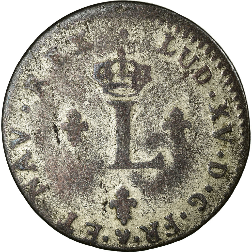 Coin, France, Louis XV, Double sol (2 sous) en billon, 2 Sols, 1741, Strasbourg