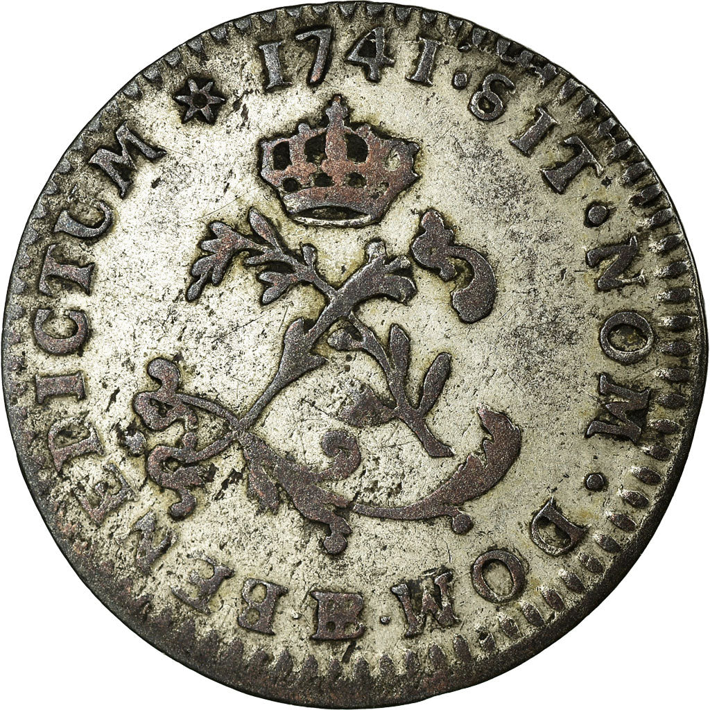 Coin, France, Louis XV, Double sol (2 sous) en billon, 2 Sols, 1741, Strasbourg