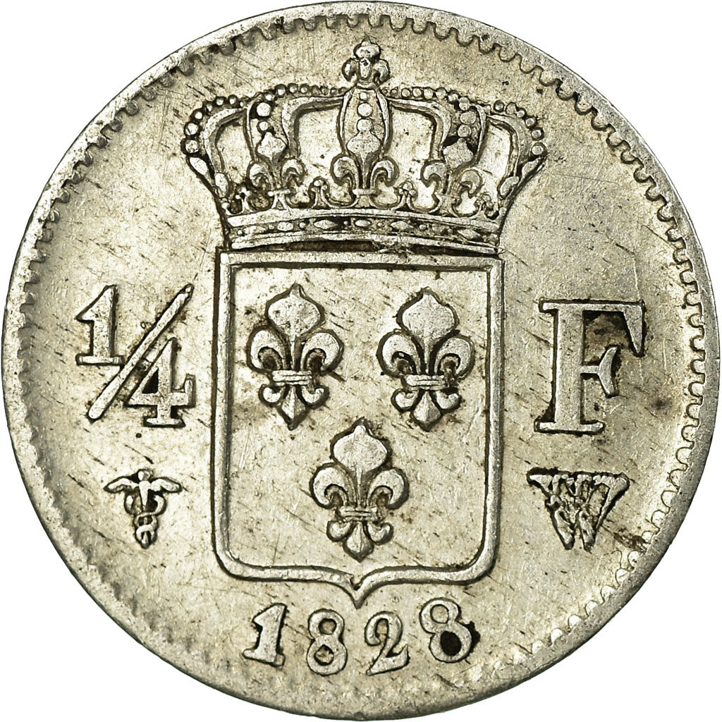 France, 1/4 Franc, Charles X, 1828, Lille, Argent, SUP, Gadoury:353