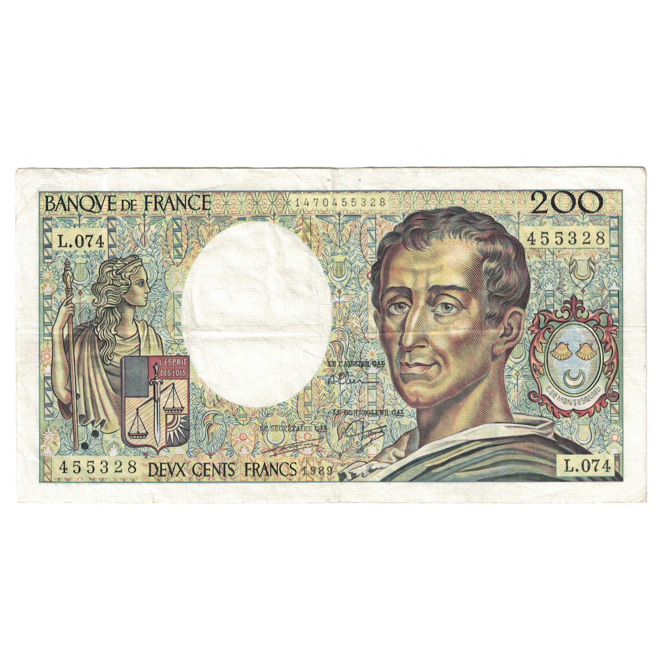 France, 200 Francs, Montesquieu, 1989, L.074455328, TTB, Fayette:70.09, KM:155c