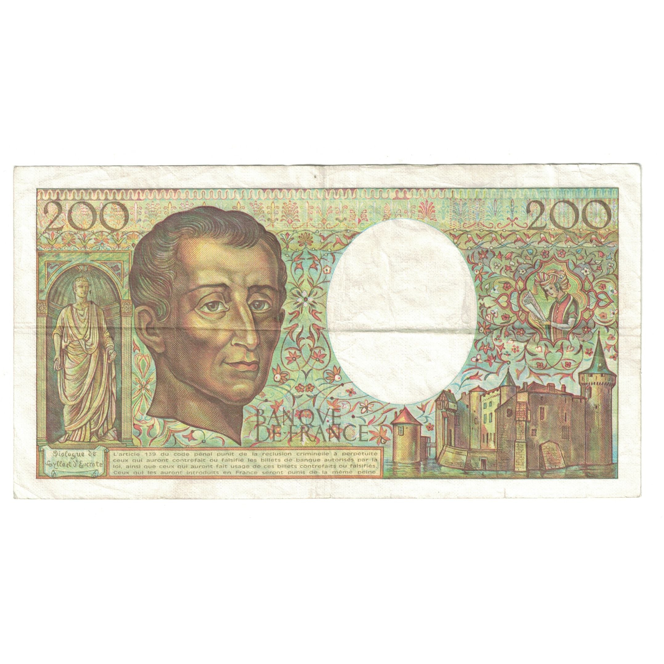 France, 200 Francs, Montesquieu, 1989, L.074455328, TTB, Fayette:70.09, KM:155c