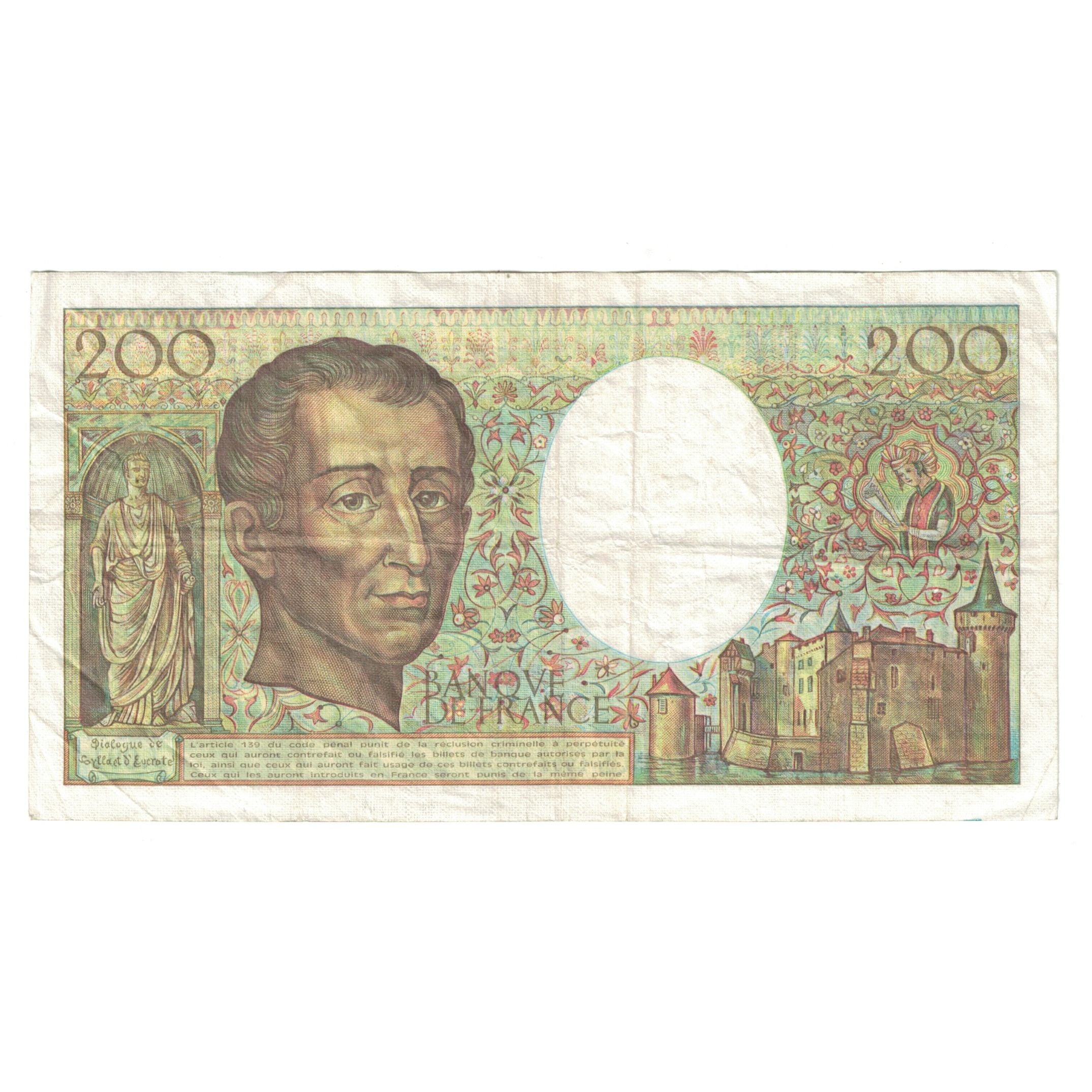 France, 200 Francs, Montesquieu, 1991, J.091137492, TTB, Fayette:70.11, KM:155d