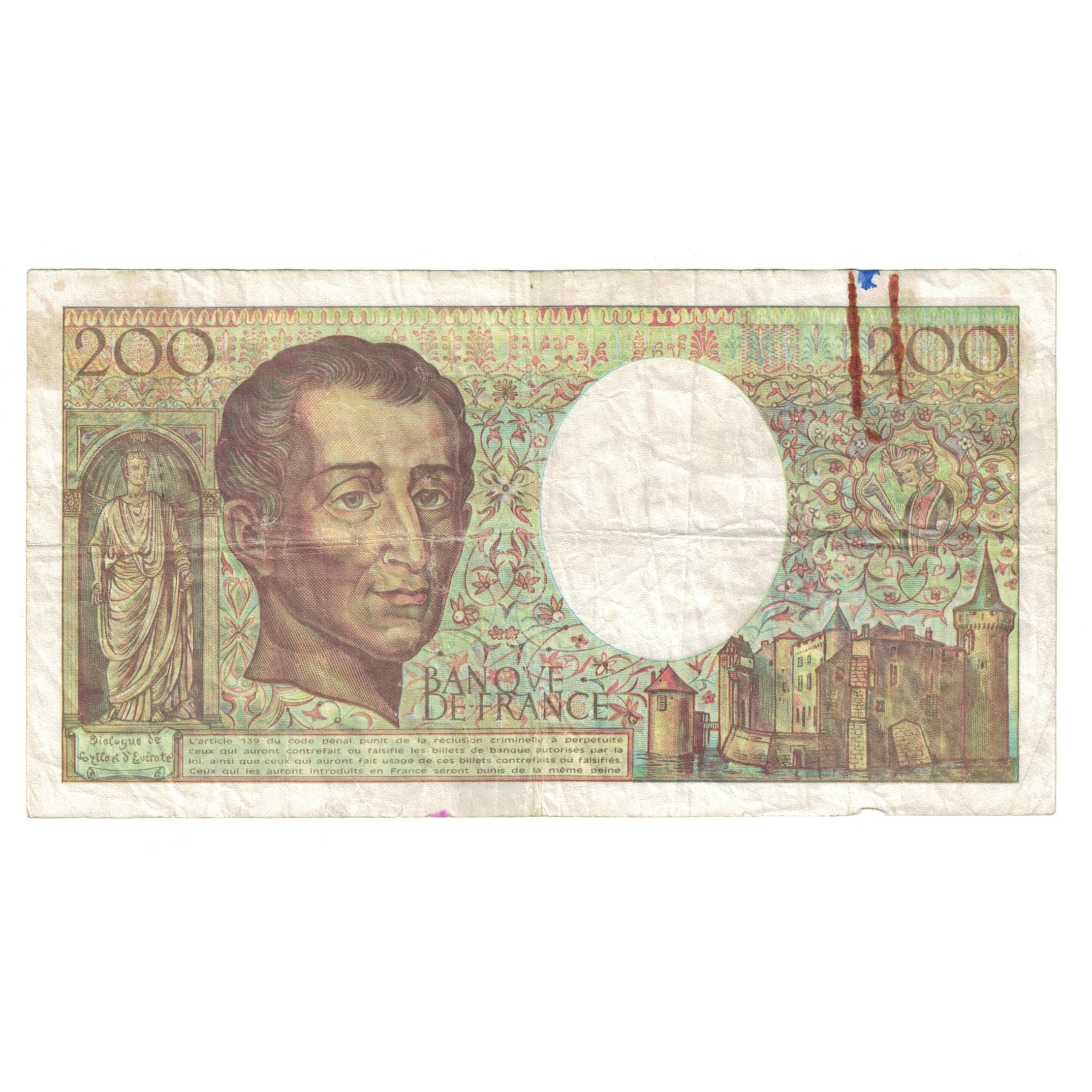 France, 200 Francs, Montesquieu, 1992, U.122202069, VF(30-35), Fayette:70.12b