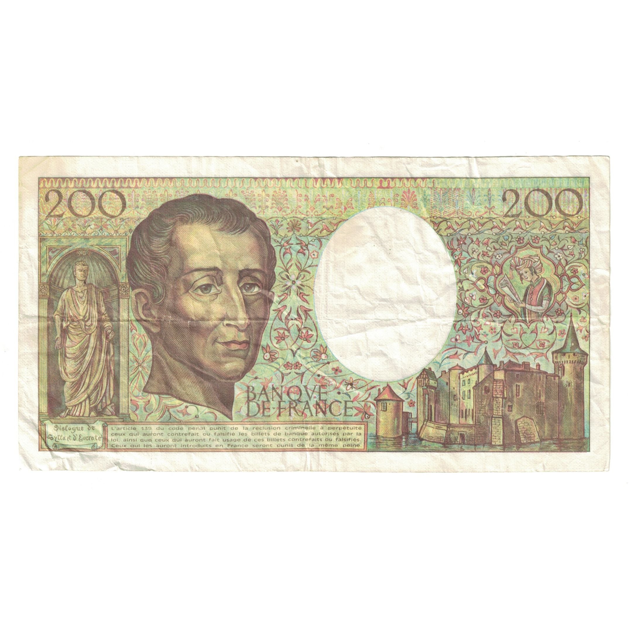 Francia, 200 Francs, Montesquieu, 1992, J.116999873, BC+, Fayette:70.12b