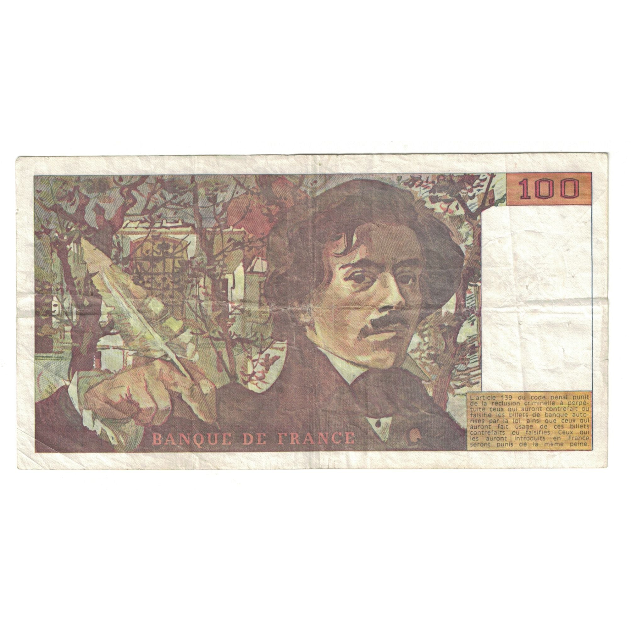 Francia, 100 Francs, Delacroix, 1990, F.188840511, MB+, Fayette:69BIS02e1