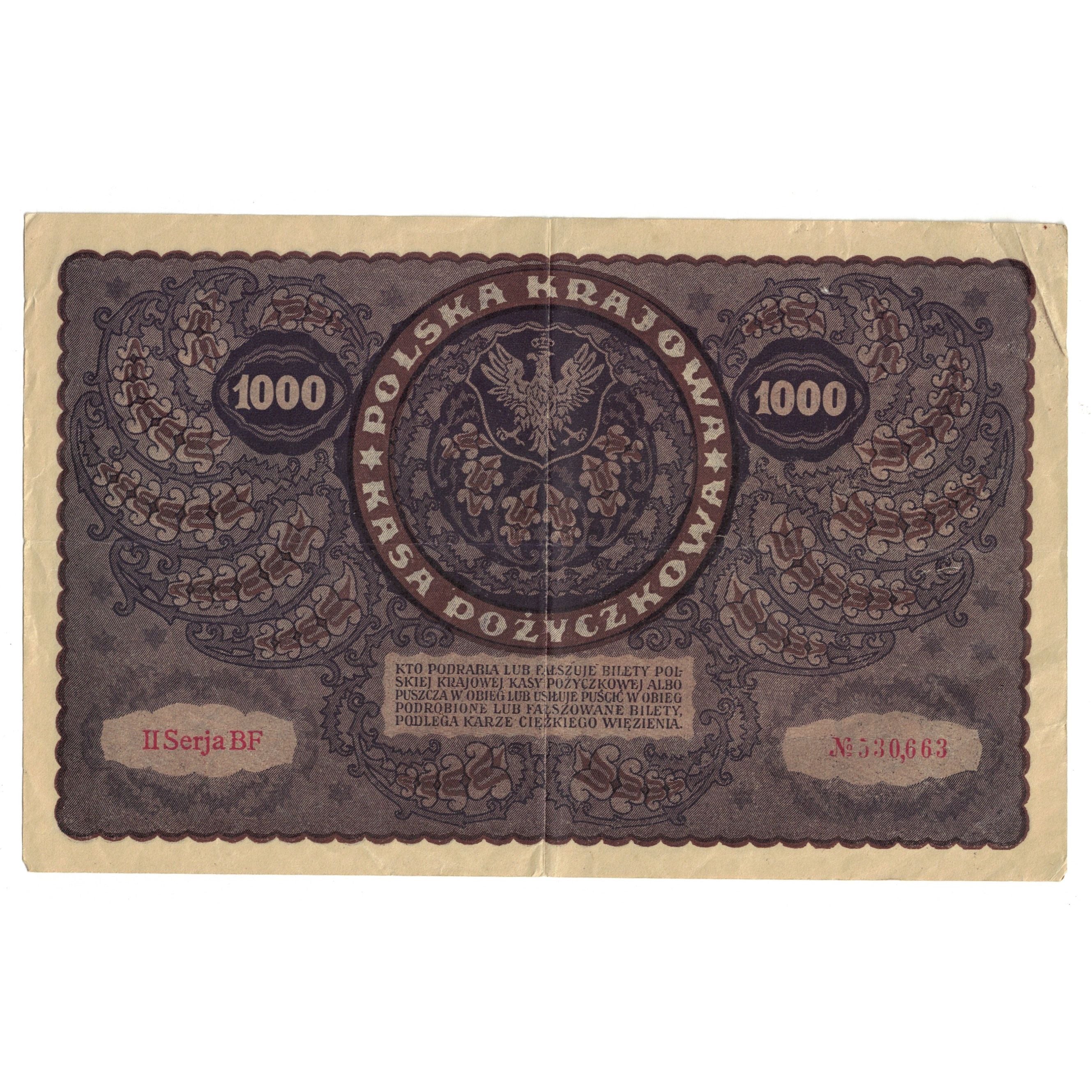 Banconote, Polonia, 1000 Marek, 1919, 1919-08-23, KM:29, BB