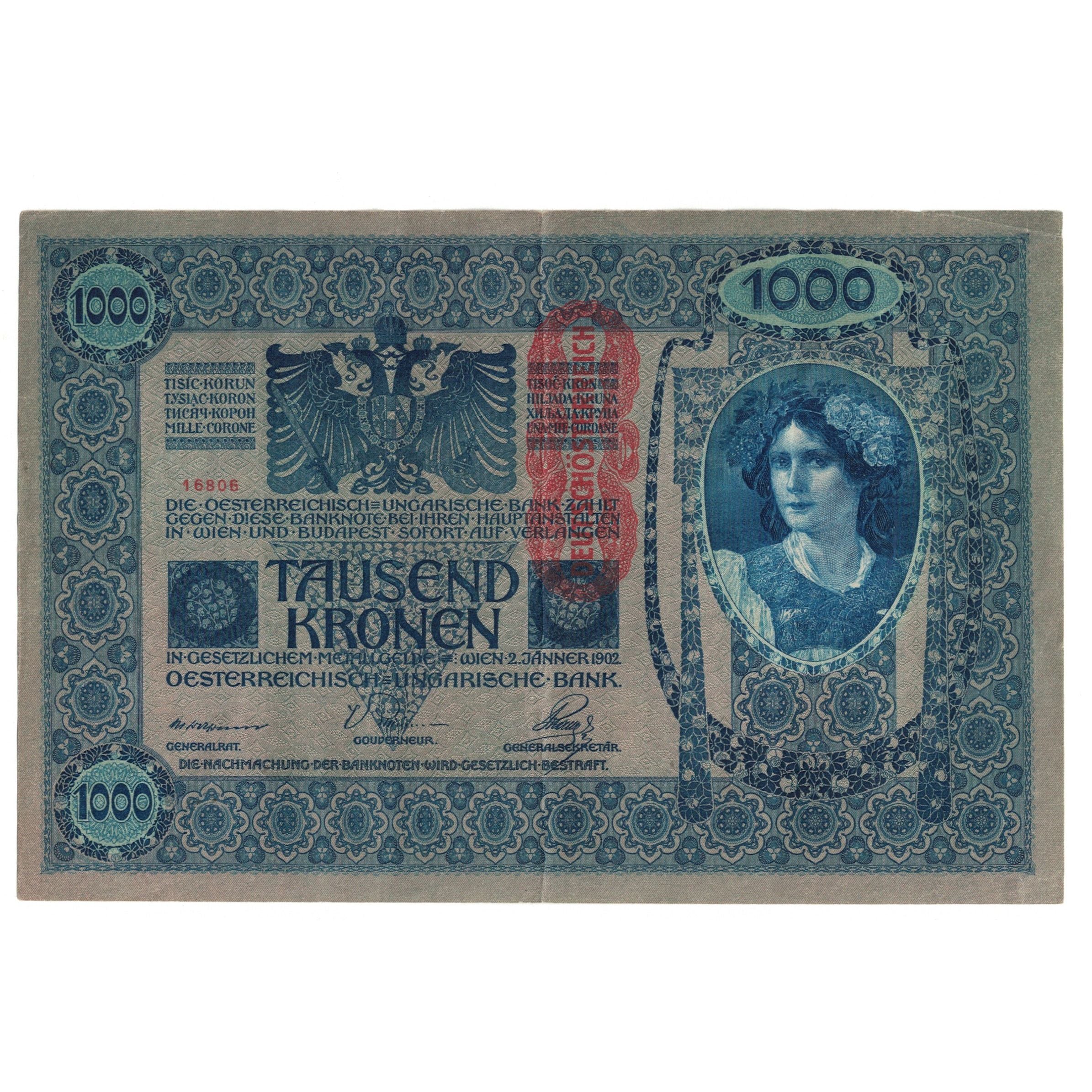 Billete, 1000 Kronen, 1902, Austria, 1902-01-02, KM:59, MBC