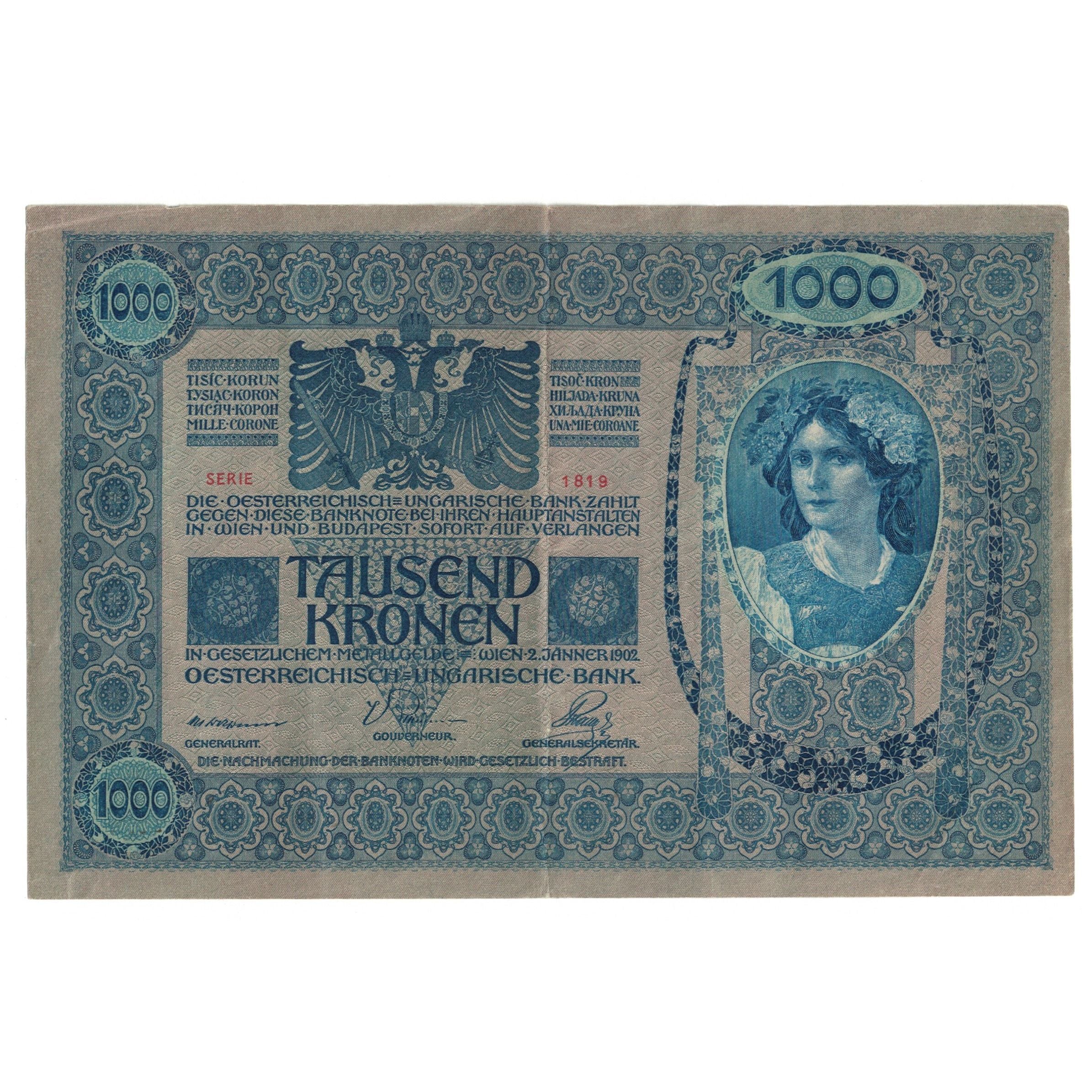 Billete, 1000 Kronen, 1902, Austria, 1902-01-02, KM:59, MBC