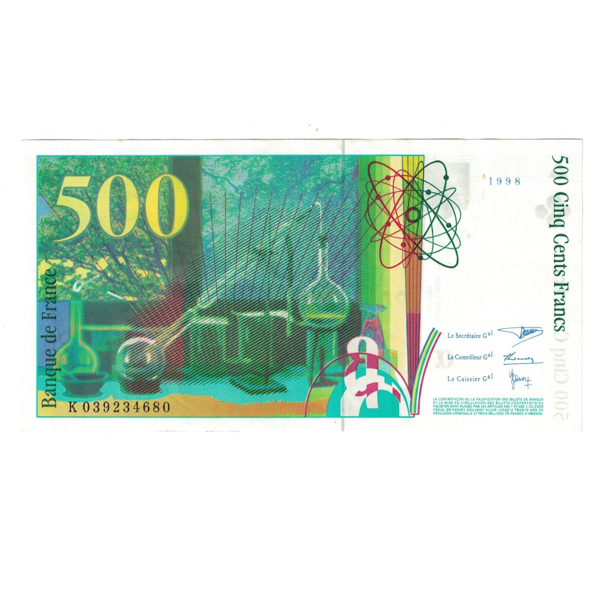 França, 500 Francs, Pierre et Marie Curie, 1998, K 0392344680, UNC(63)