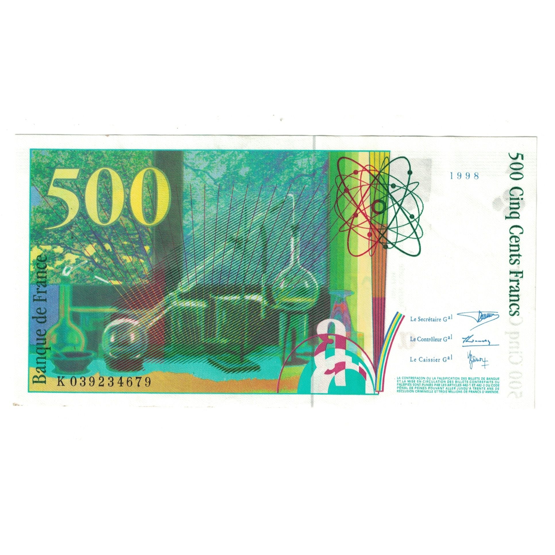 France, 500 Francs, Pierre et Marie Curie, 1998, K 039234679, UNC(63)
