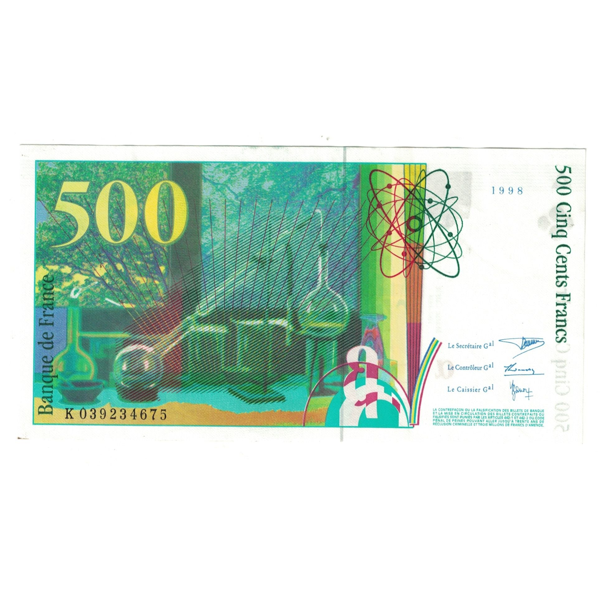 Francia, 500 Francs, Pierre et Marie Curie, 1998, K 039234675, SPL