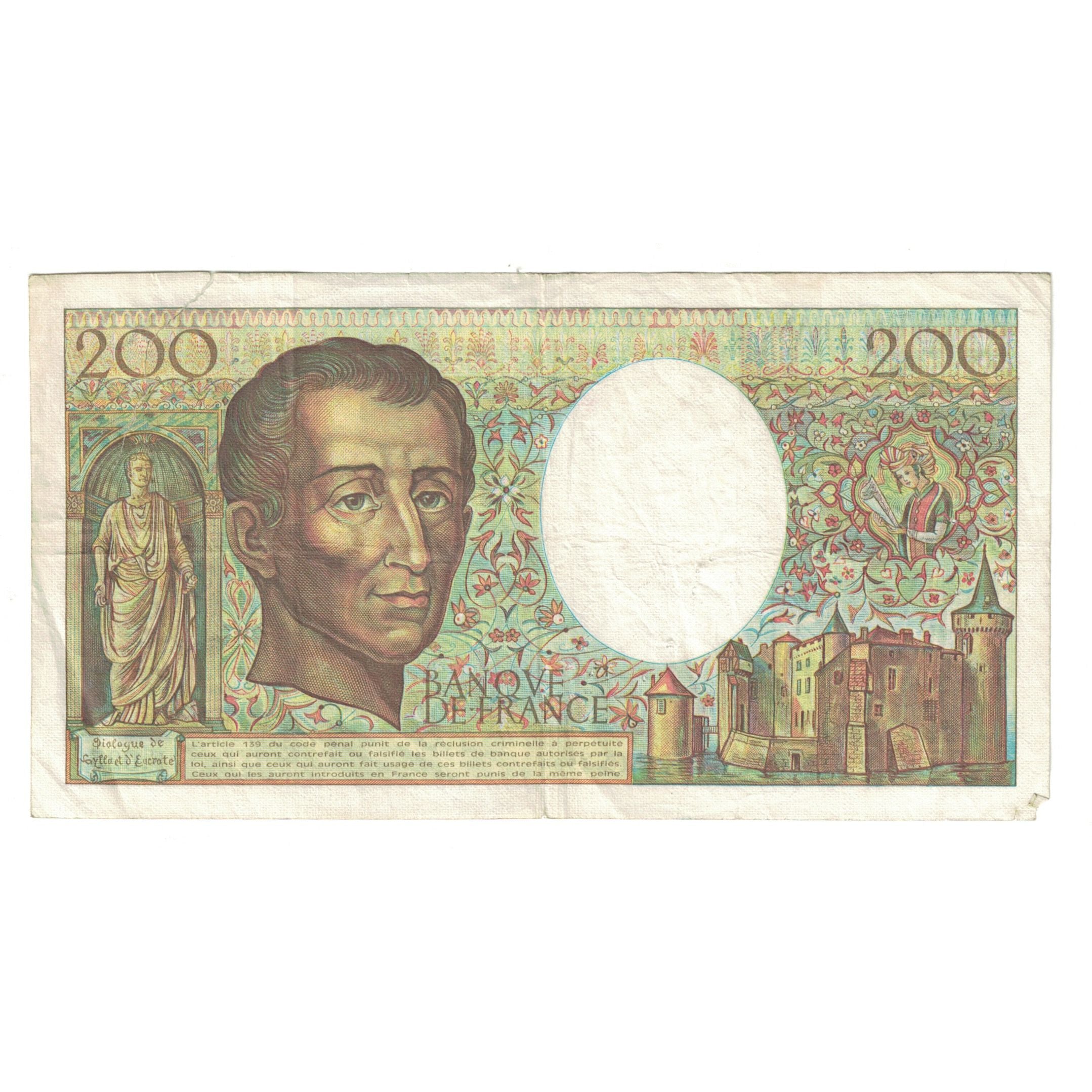 France, 200 Francs, Montesquieu, 1984, F.025 457119, VF(30-35), Fayette:70.4