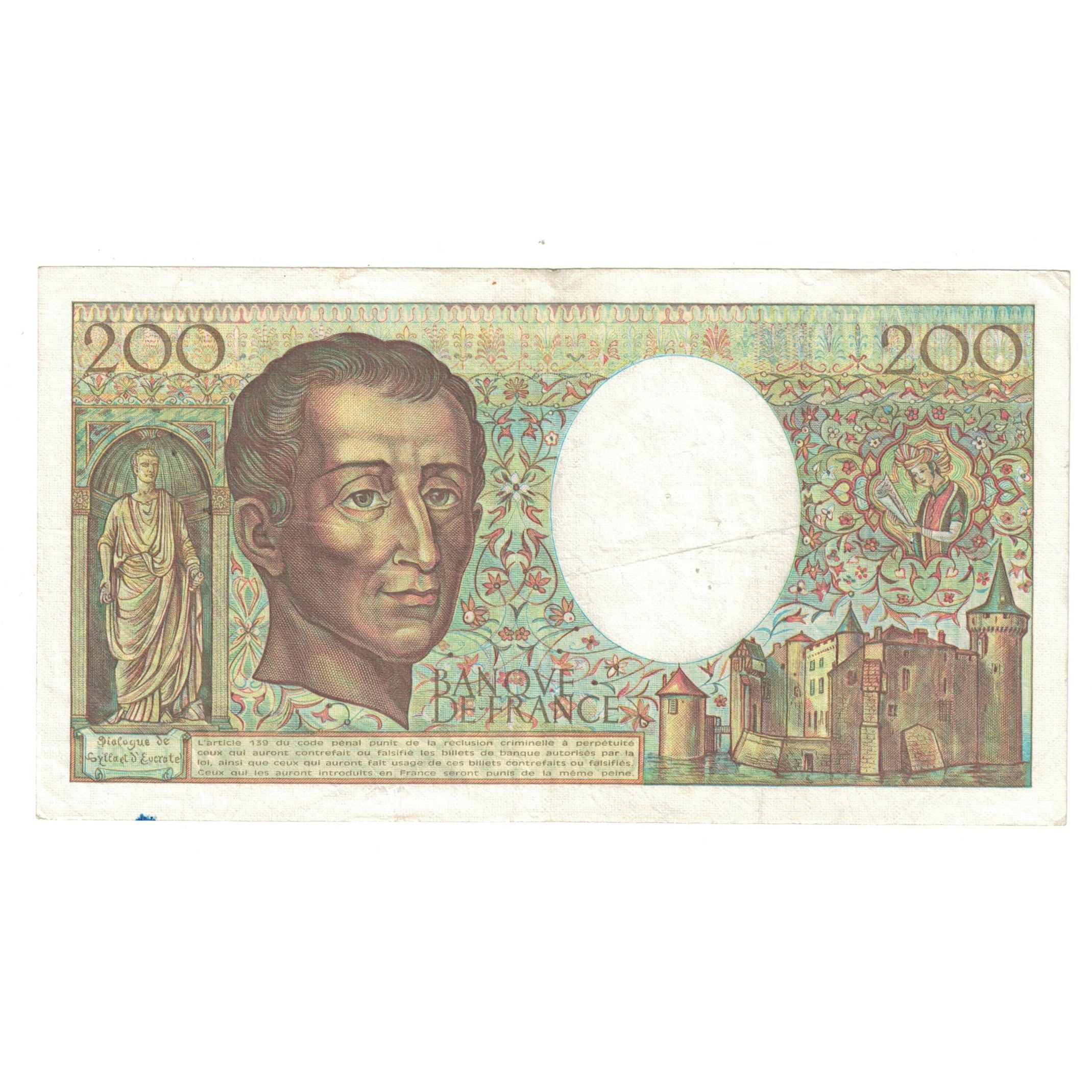 Frankreich, 200 Francs, Montesquieu, 1984, L.024 325821, S+, Fayette:70.4