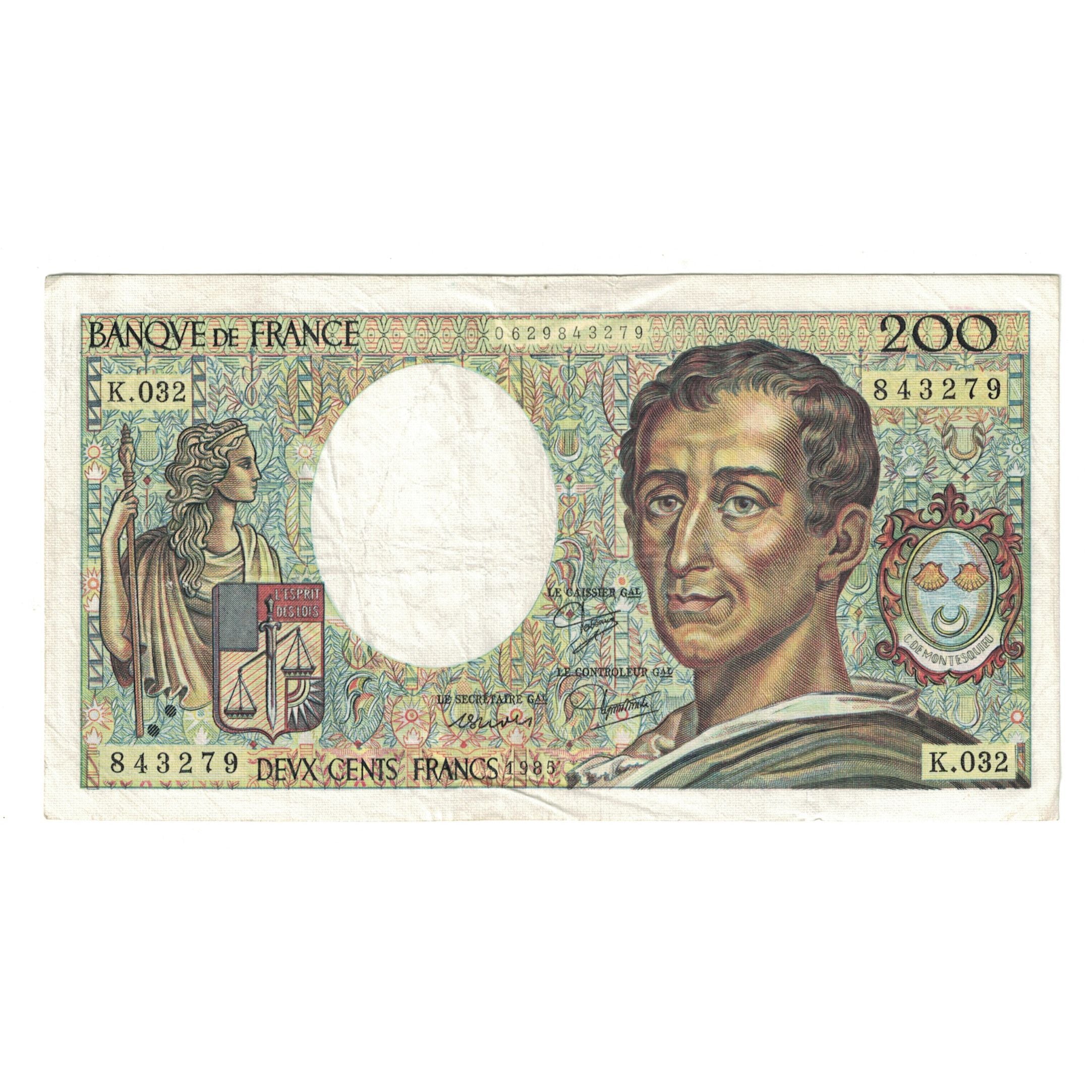 Francja, 200 Francs, Montesquieu, 1985, K.032 843279, VF(30-35), Fayette:70.5