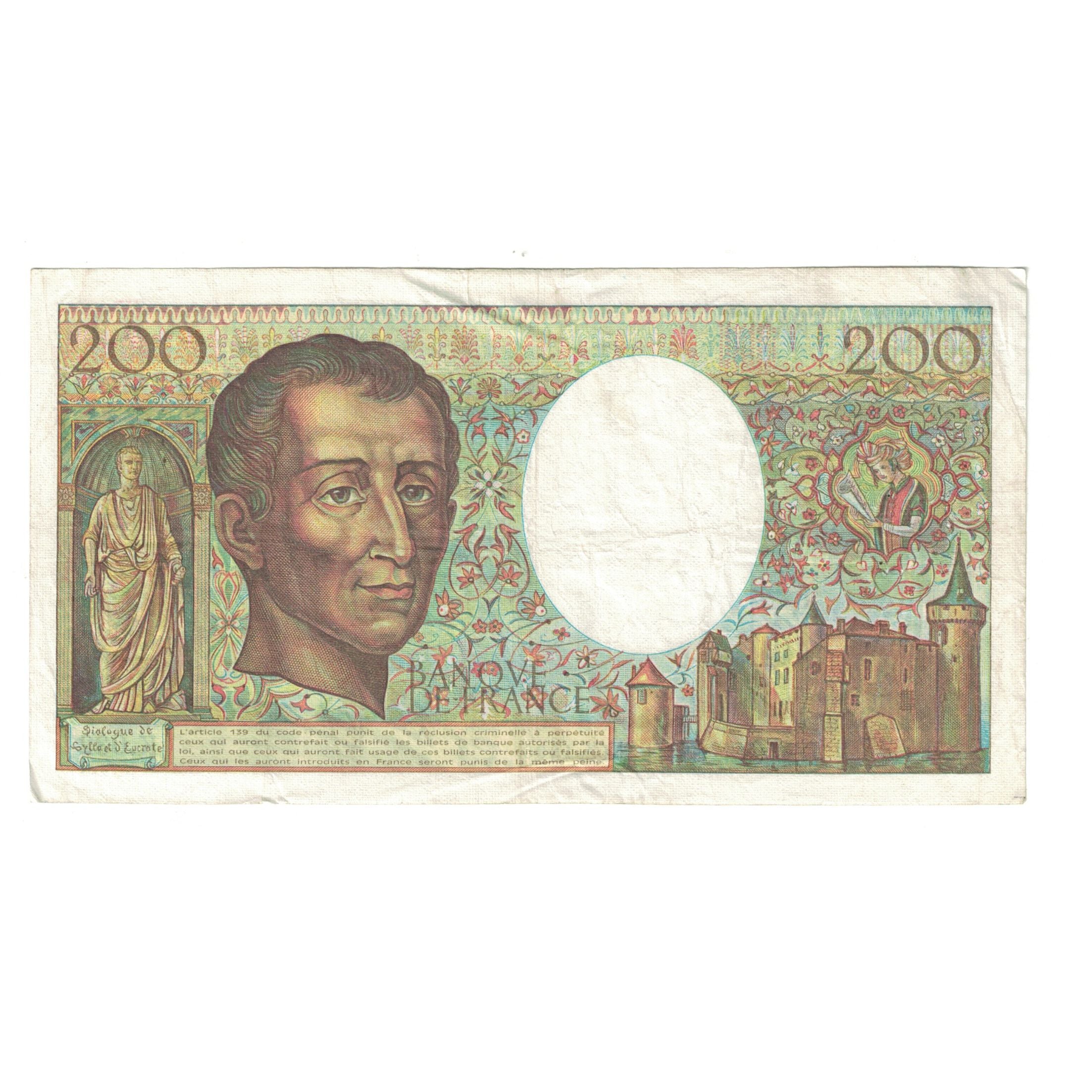 Francja, 200 Francs, Montesquieu, 1985, K.032 843279, VF(30-35), Fayette:70.5