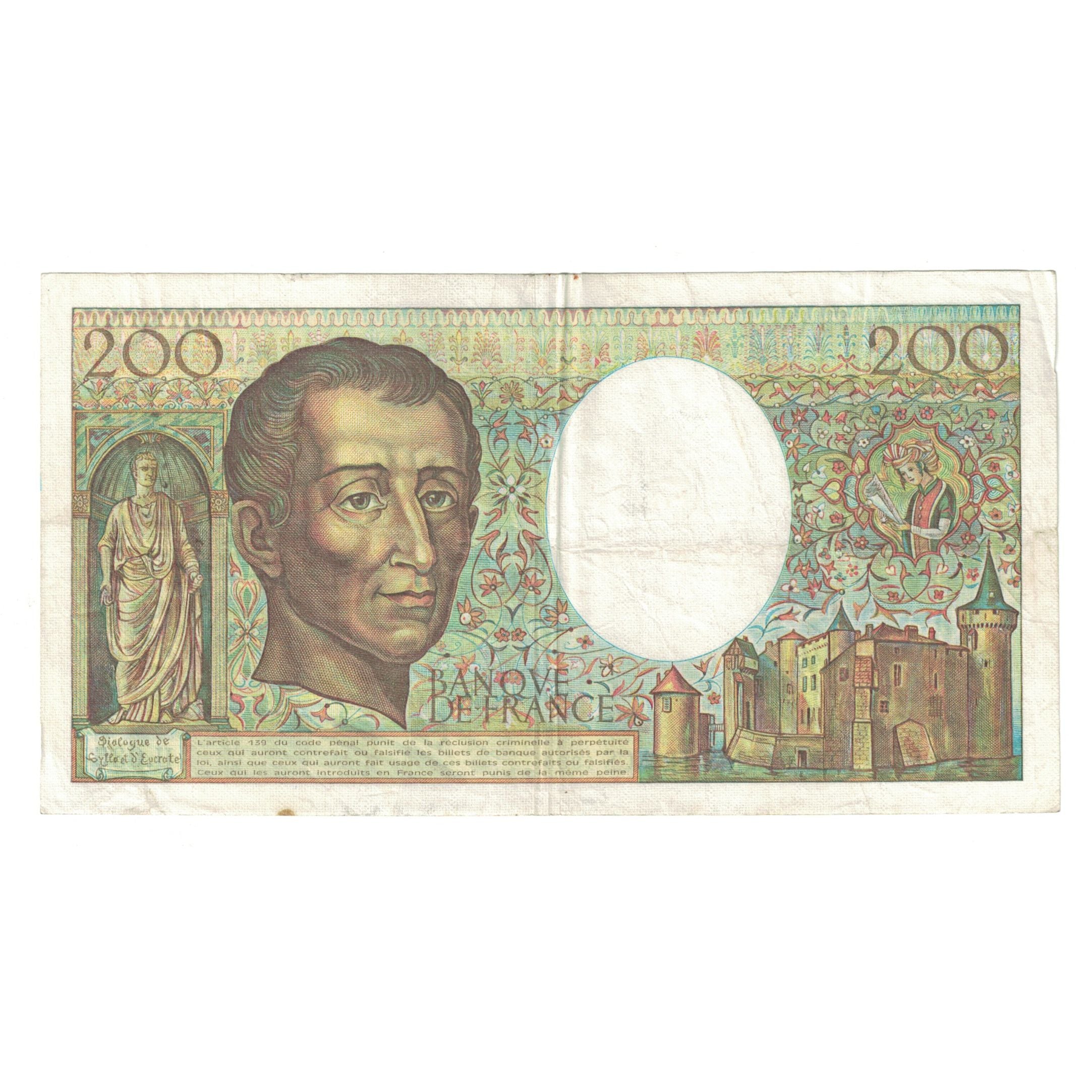 Francia, 200 Francs, Montesquieu, 1985, U.035 426126, BC+, Fayette:70.5, KM:155a
