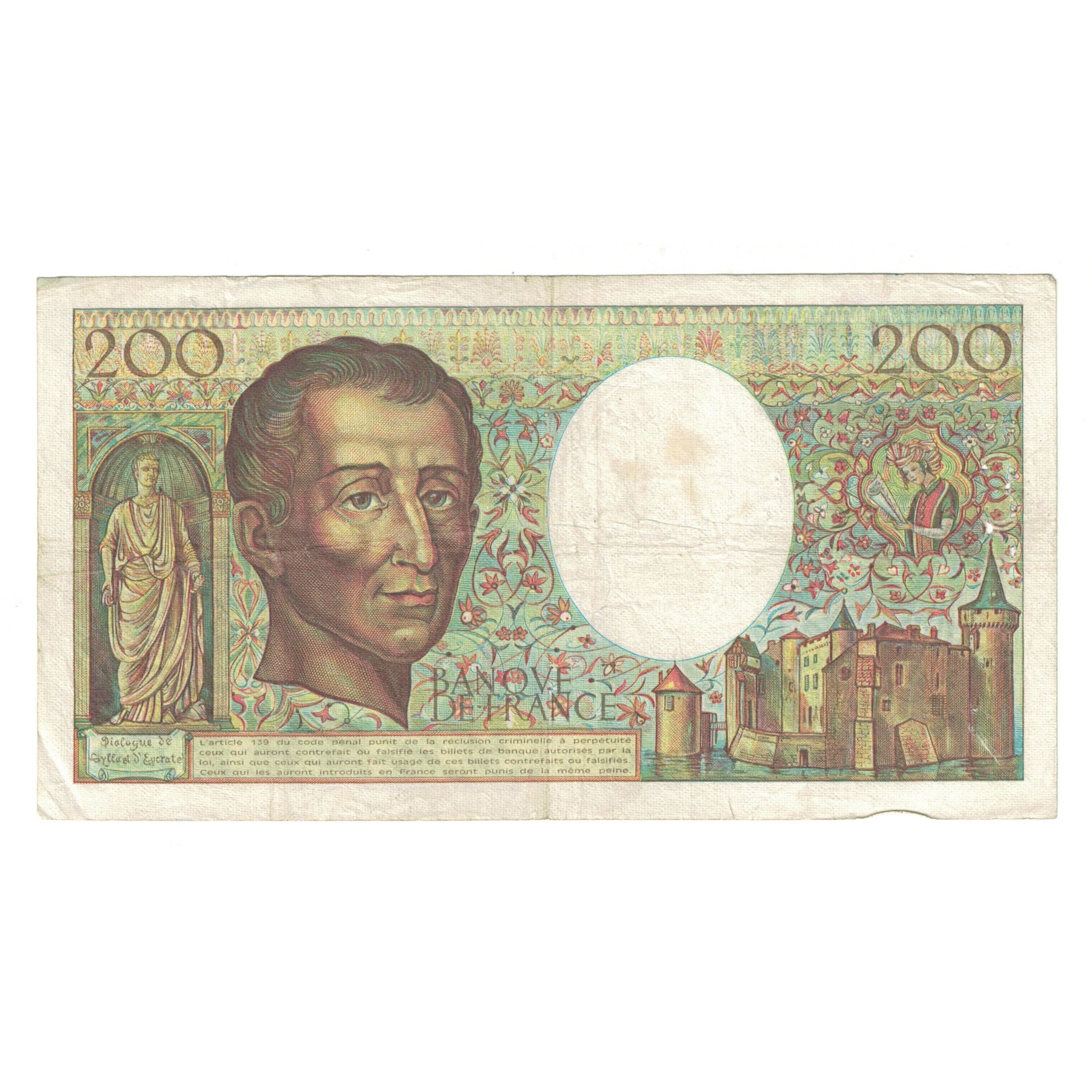 Francja, 200 Francs, Montesquieu, 1985, J.030 624745, VF(30-35), Fayette:70.5