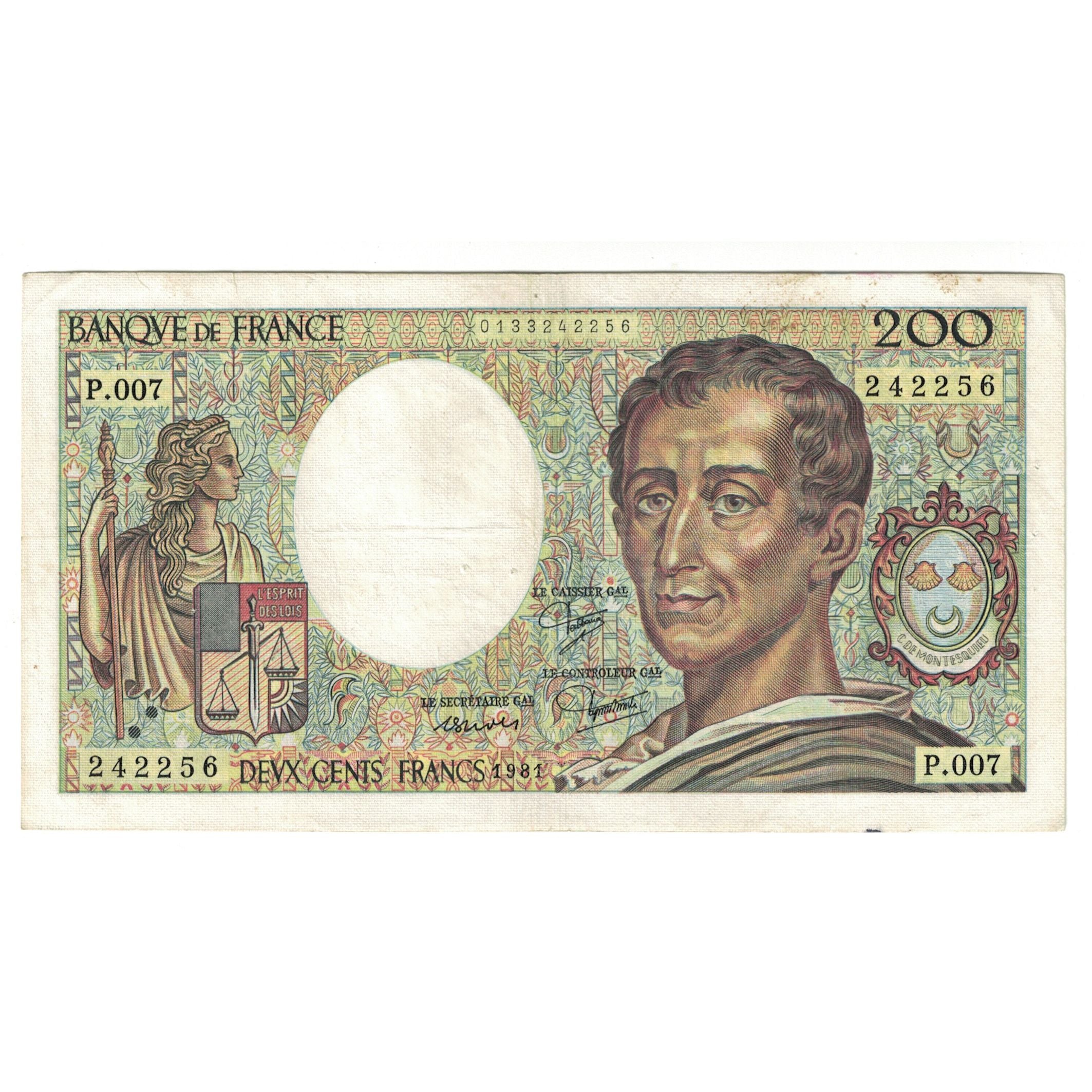 Frankrijk, 200 Francs, Montesquieu, 1981, P.007 242256, TB+, Fayette:70.1