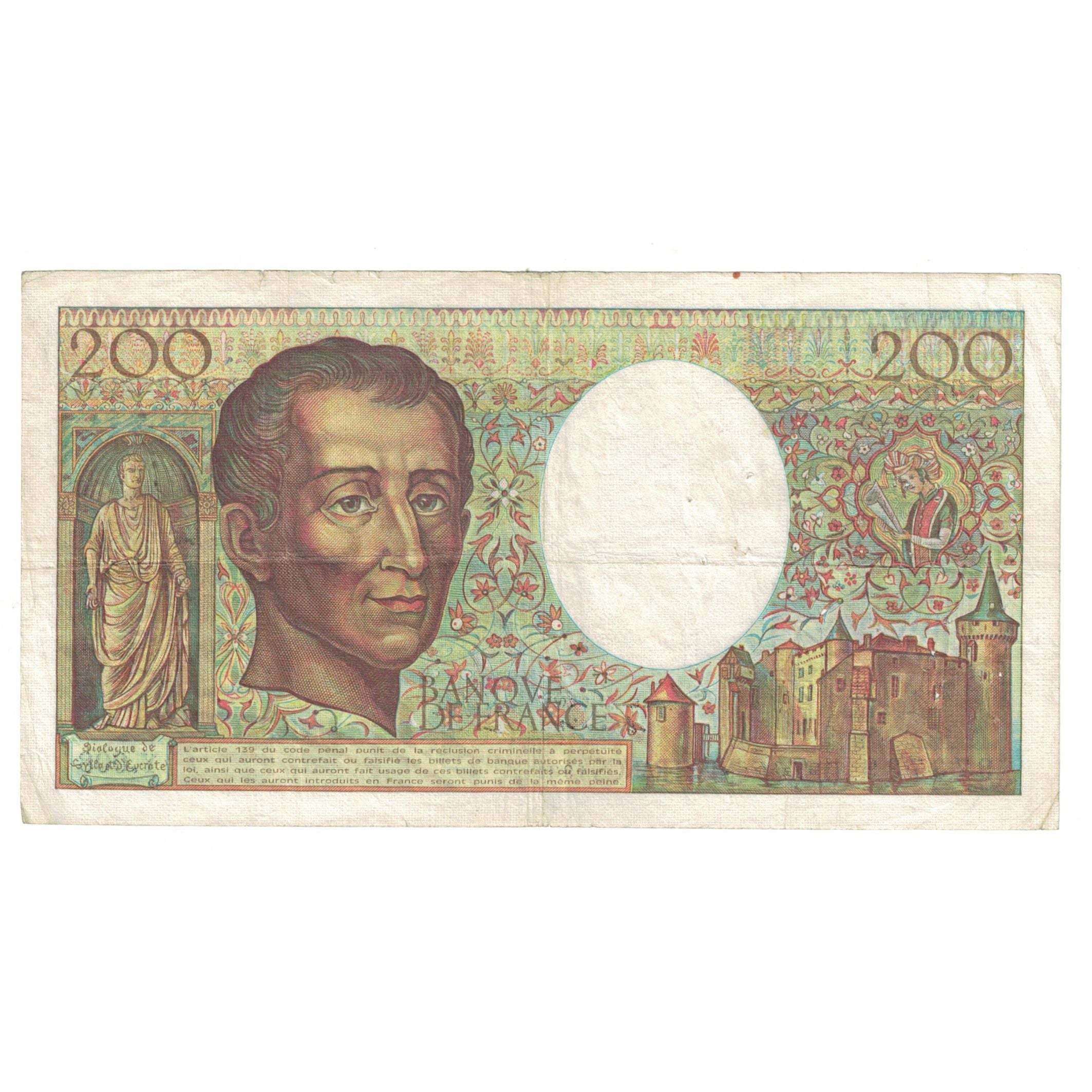 France, 200 Francs, Montesquieu, 1981, Y.008 973739, VF(30-35), Fayette:70.1