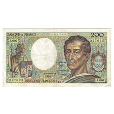 França, 200 Francs, Montesquieu, 1981, J.007 227635, VF(30-35), Fayette:70.1