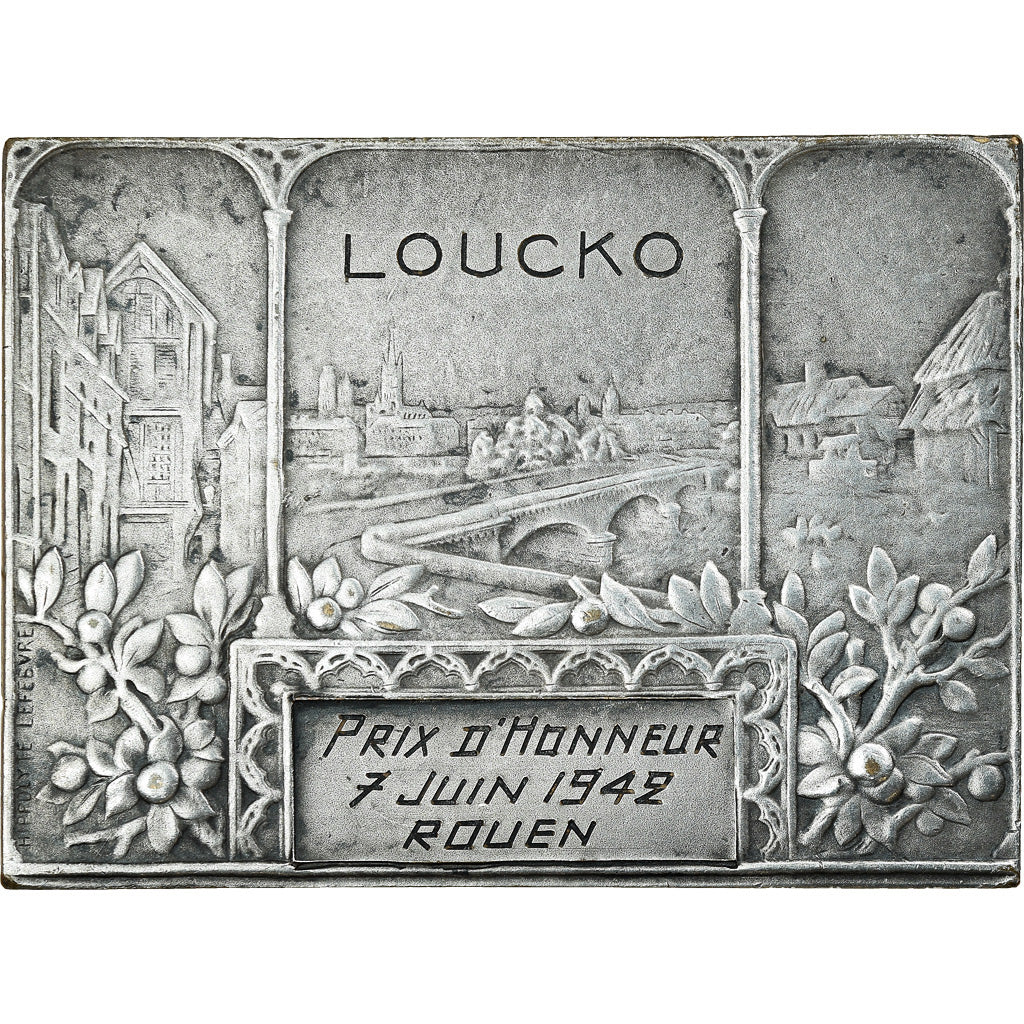 Francja, Medal, Ville de Rouen, Prix d'Honneur, 1942, Lefebvre, AU(55-58), Brąz