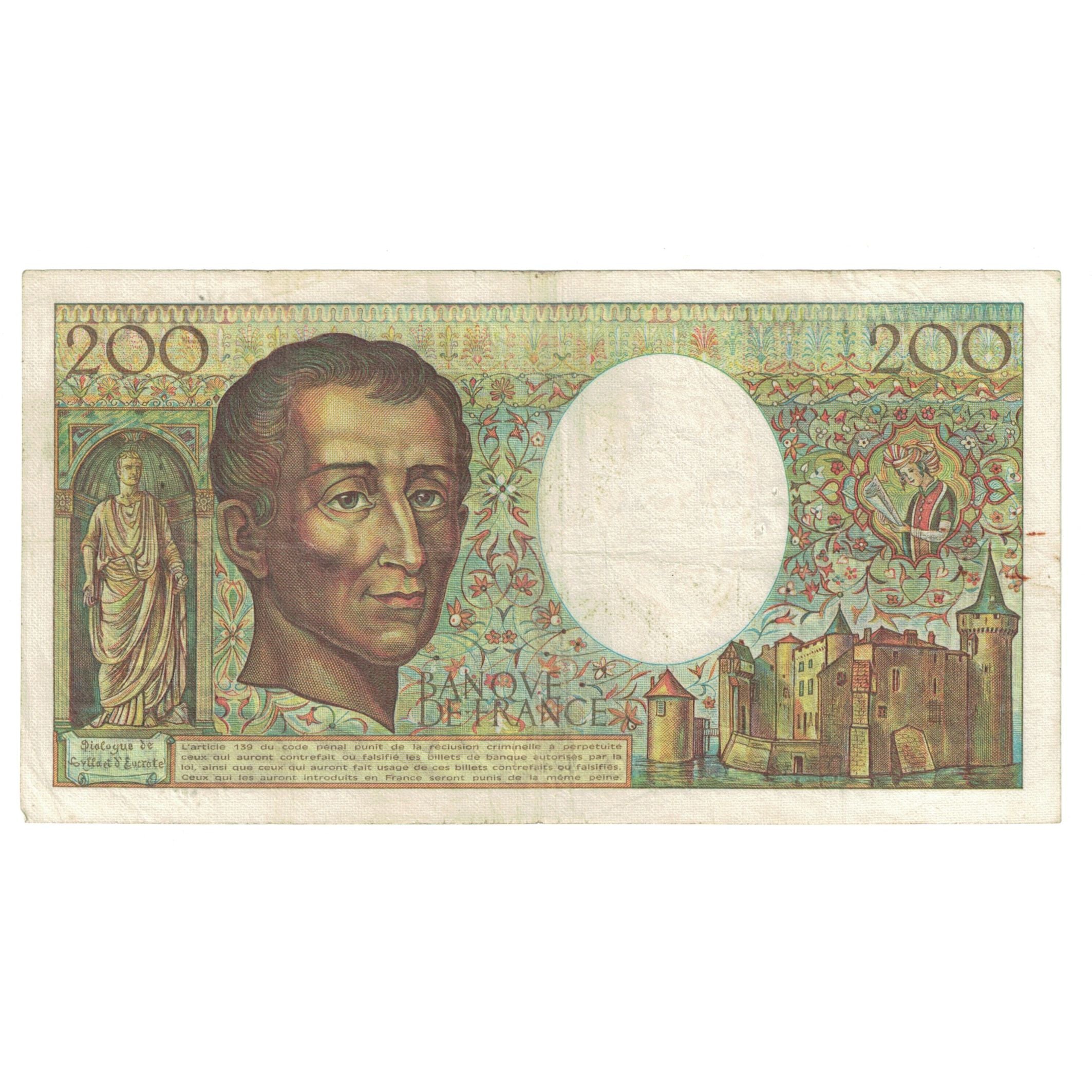 Frankreich, 200 Francs, Montesquieu, 1981, E.005 463977, S+, Fayette:70.1