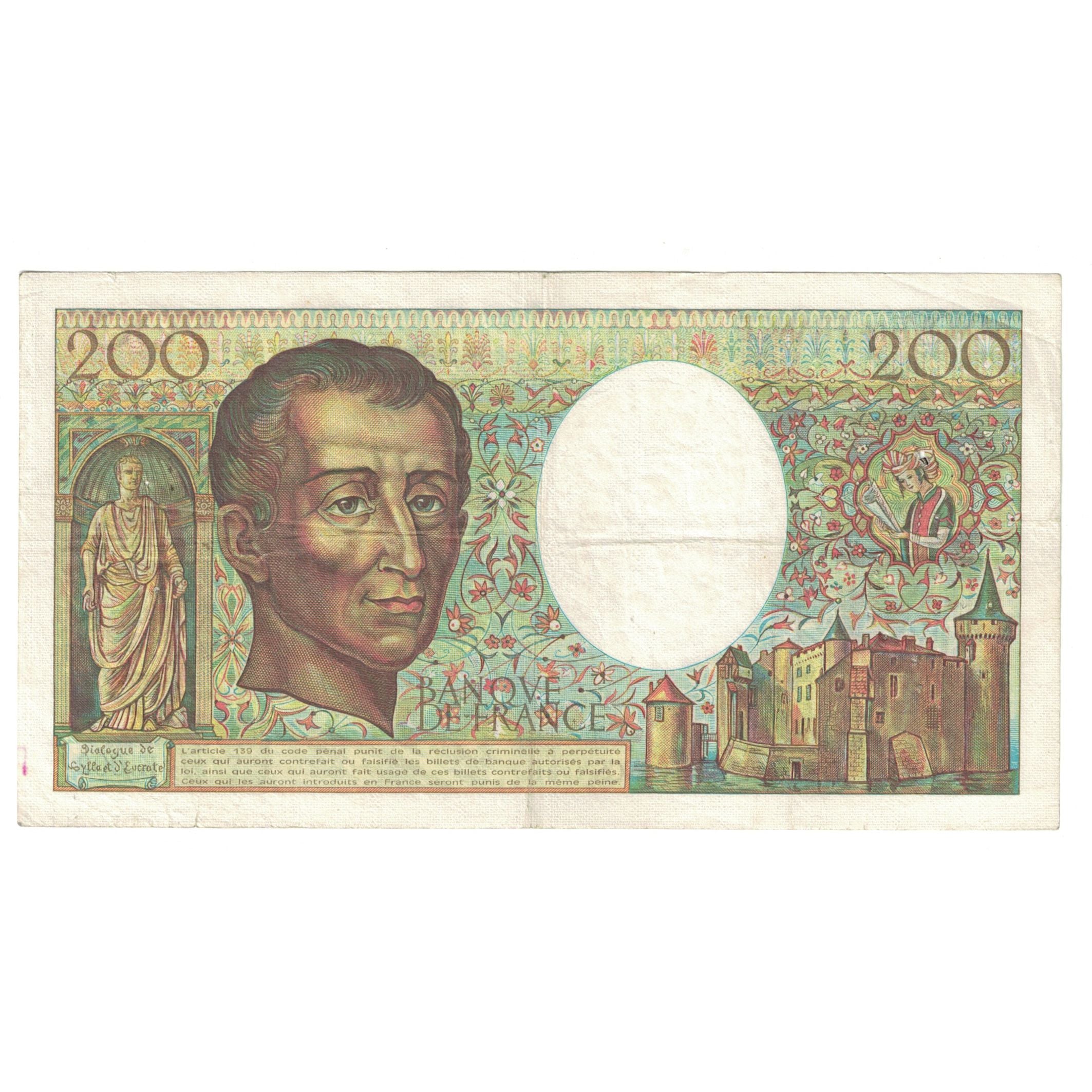 France, 200 Francs, Montesquieu, 1981, K.002 453847, TB+, Fayette:70.1, KM:155a