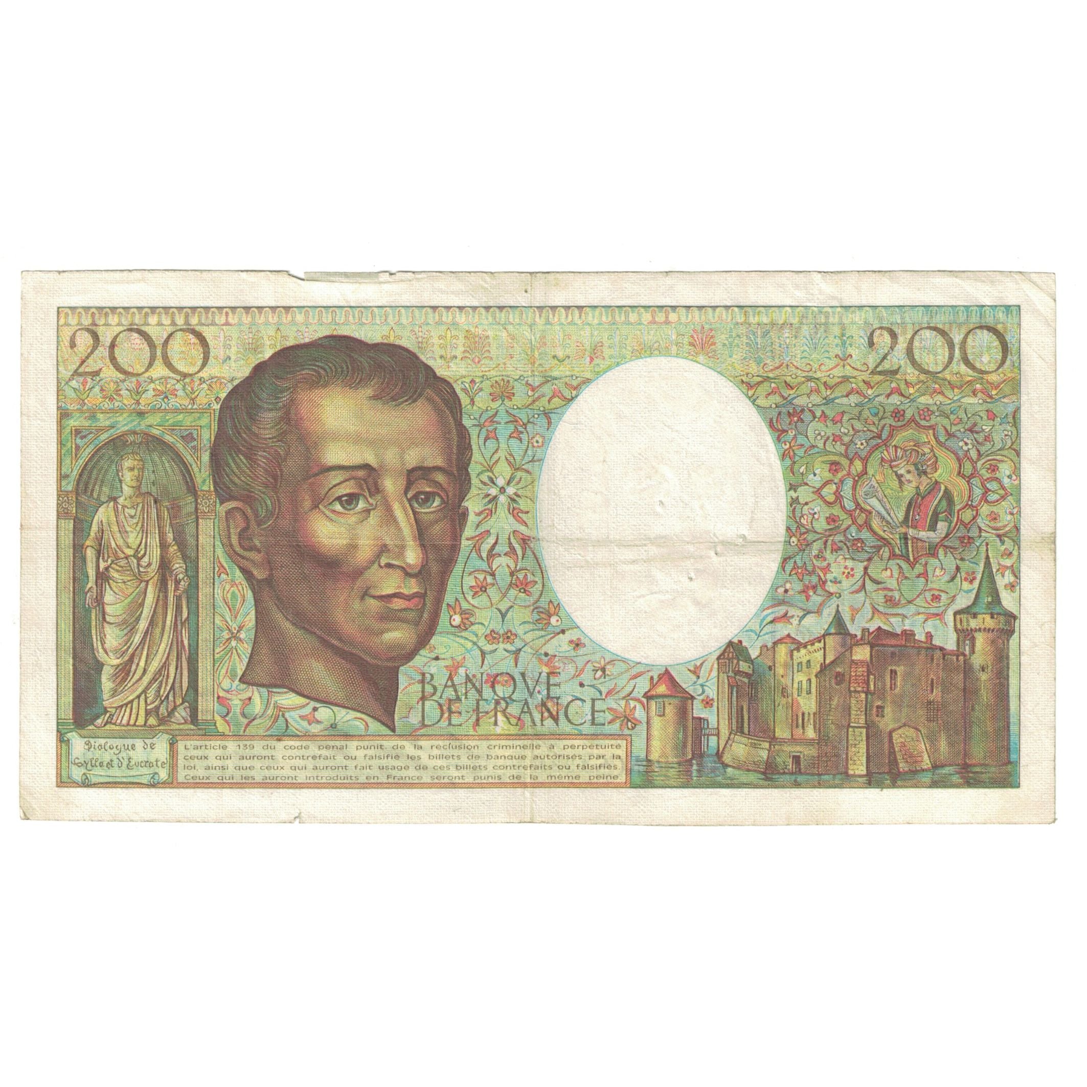 Francja, 200 Francs, Montesquieu, 1981, J.003 132248, VF(30-35), Fayette:70.1