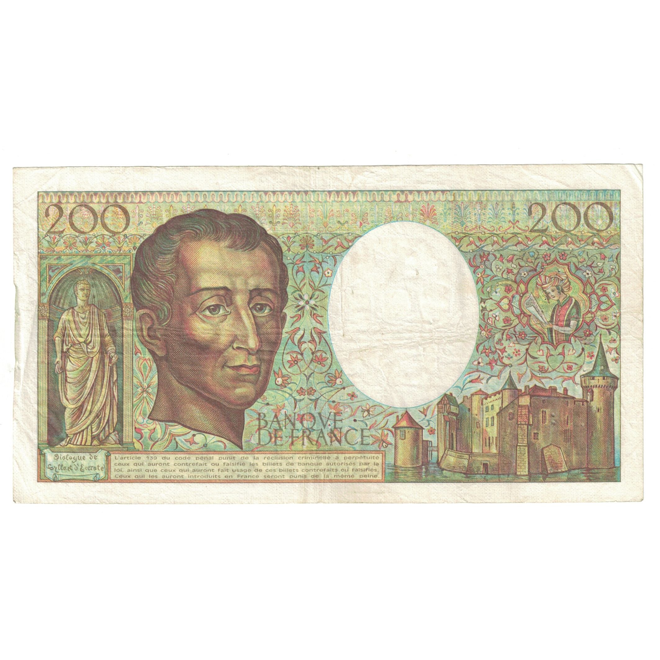 Frankreich, 200 Francs, Montesquieu, 1981, B.003 940832, S+, Fayette:70.1
