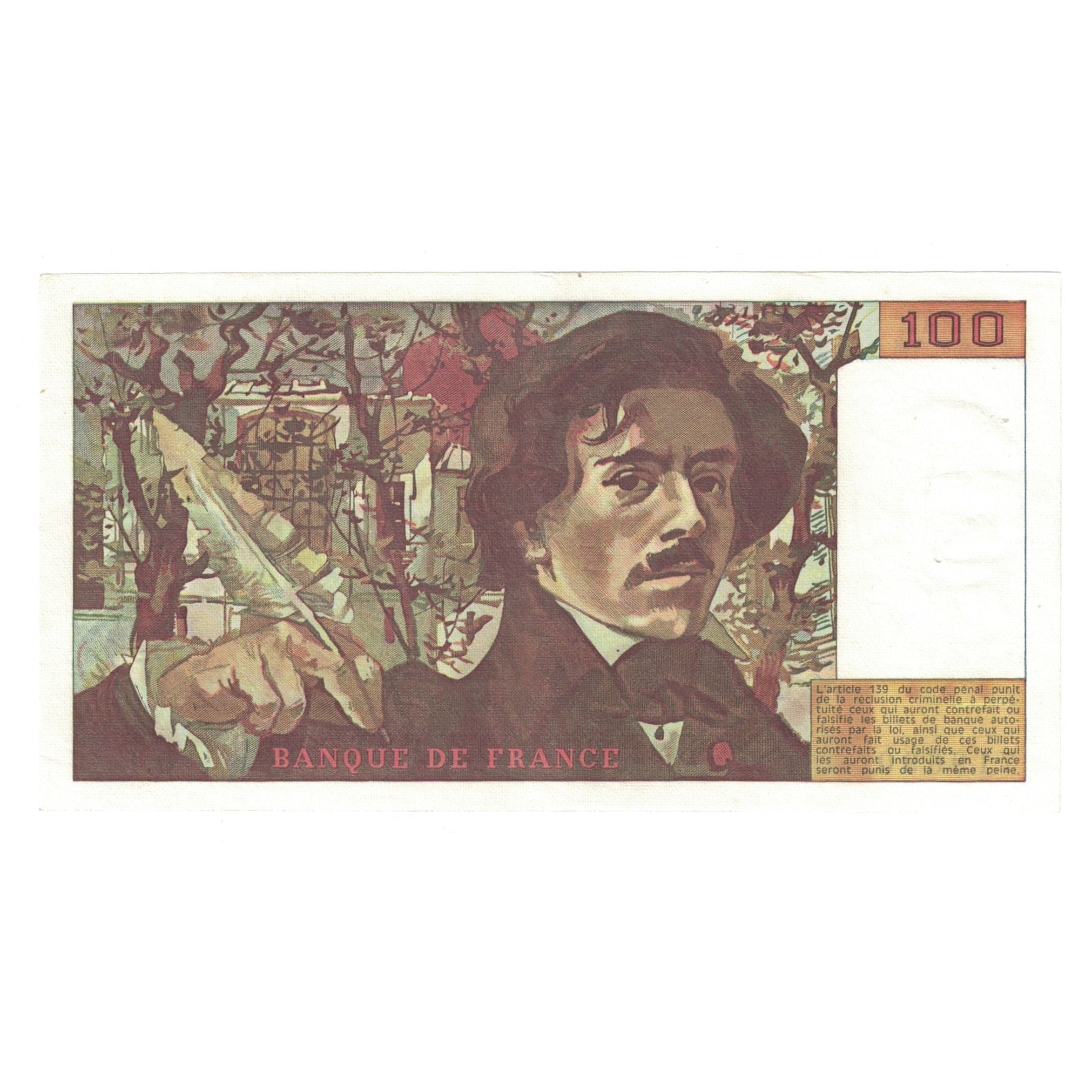 França, 100 Francs, Delacroix, 1978, O.1 719690, UNC(60-62), Fayette:68.01