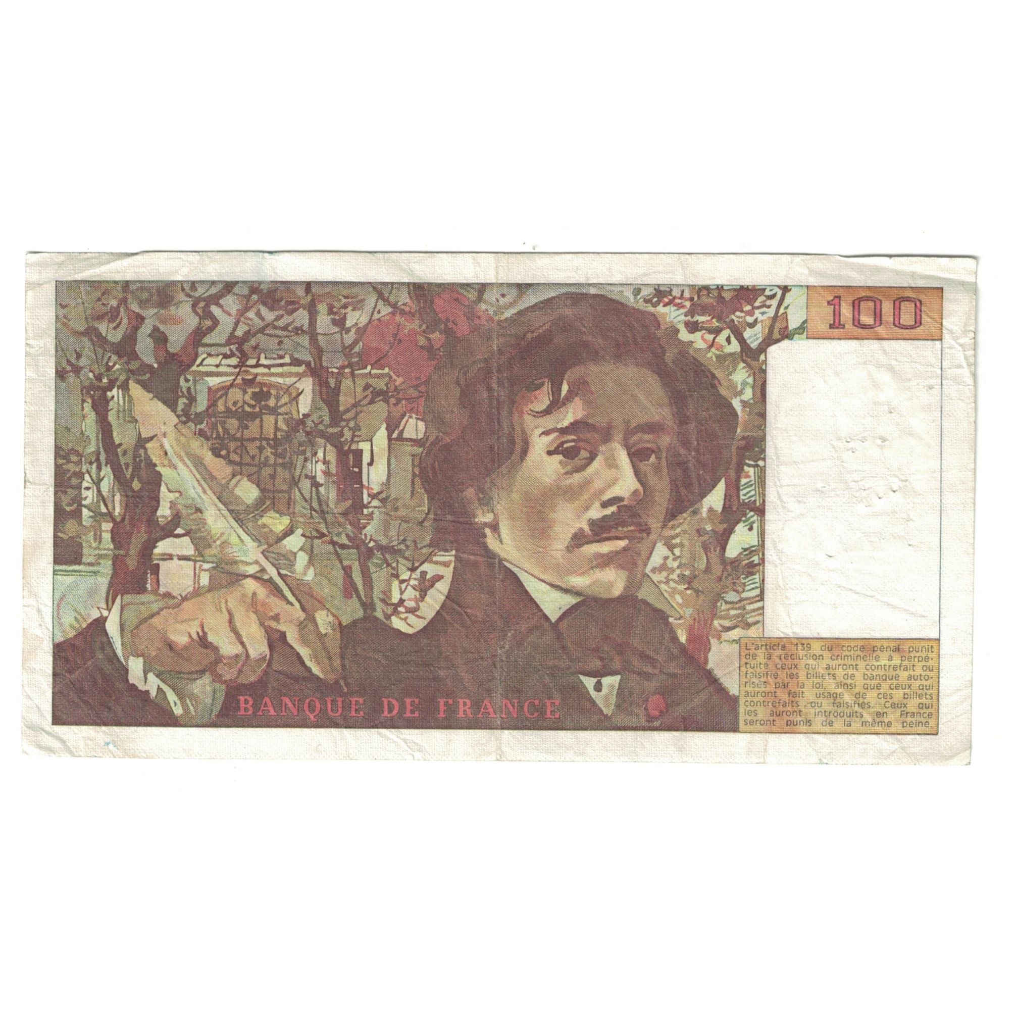 Frankreich, 100 Francs, Delacroix, 1978, K.1306853, S+, Fayette:68.01, KM:154h