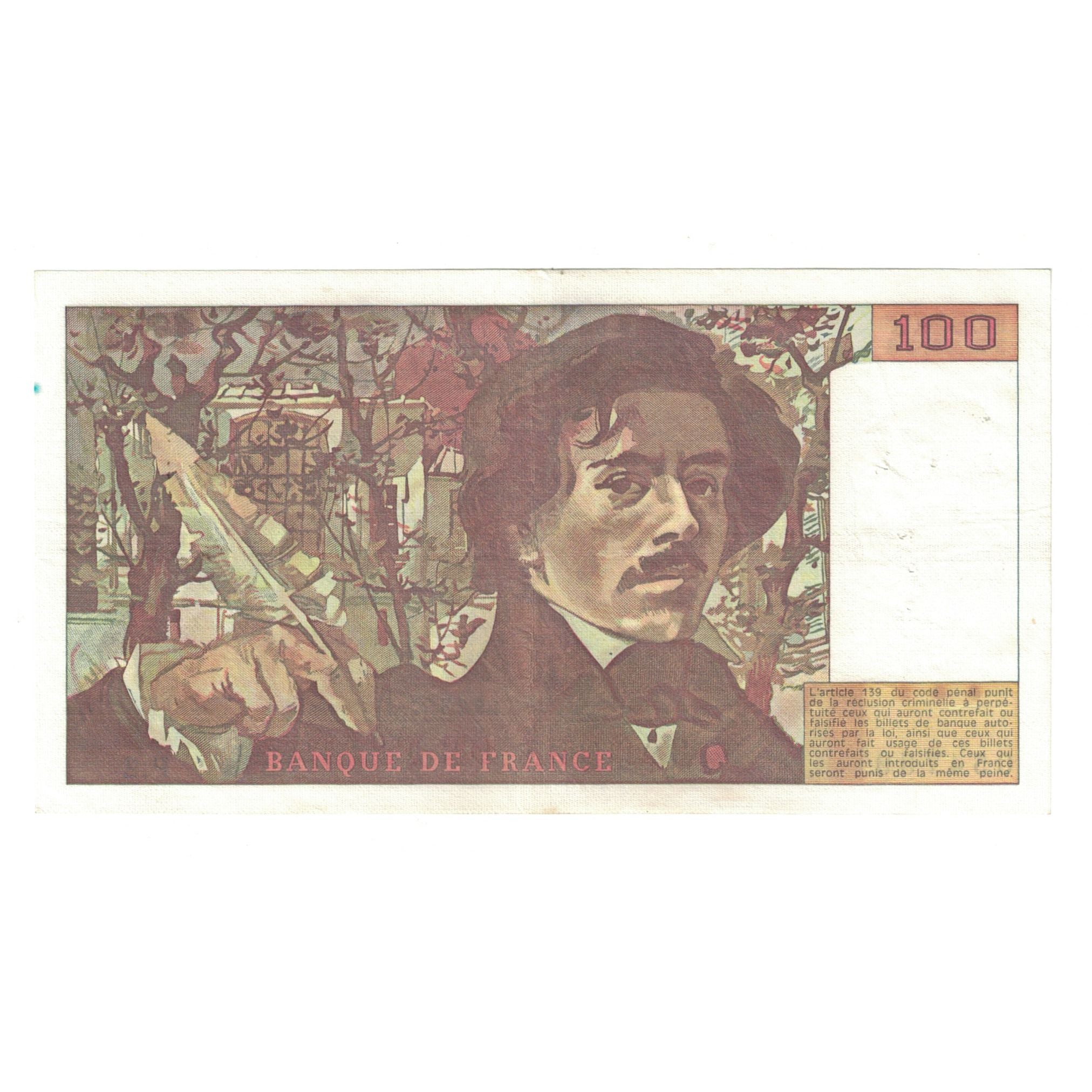 Francia, 100 Francs, Delacroix, 1978, P.2054759, MBC, Fayette:68.2, KM:154h