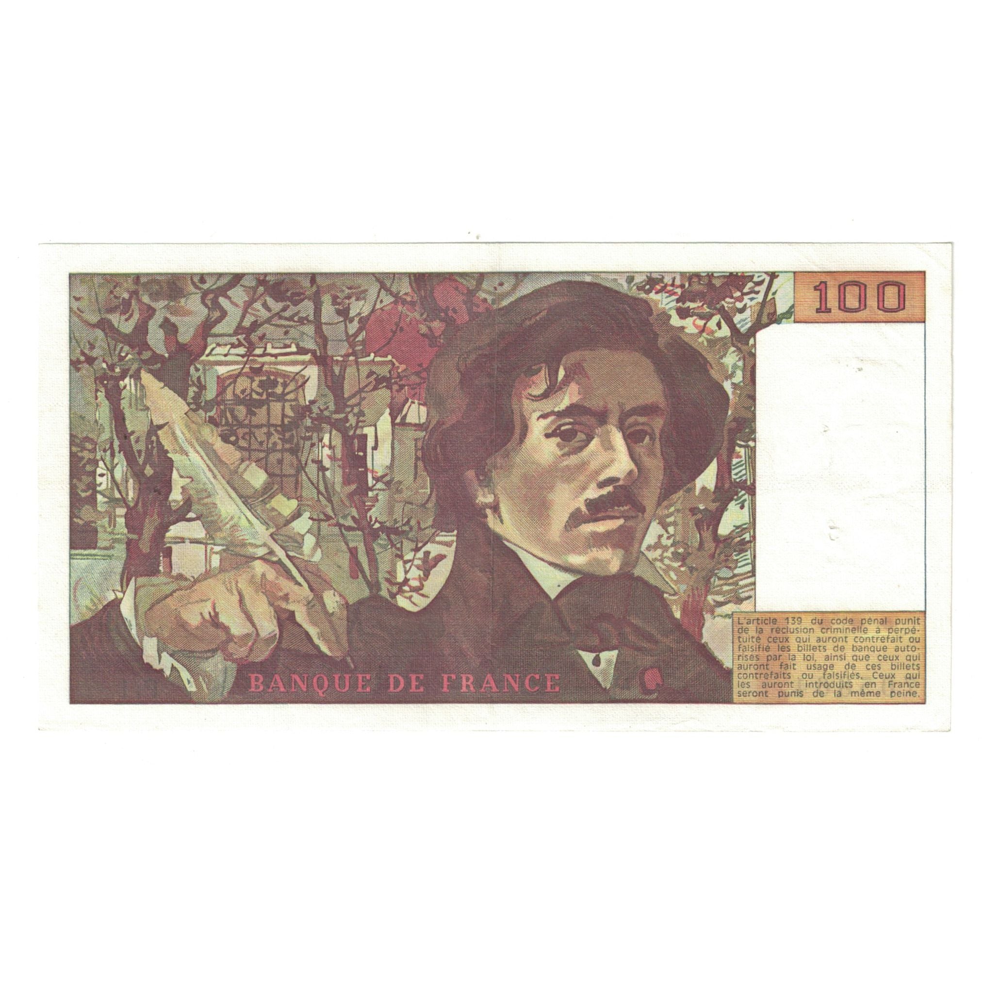 França, 100 Francs, Delacroix, 1978, P.1705864, AU(55-58), Fayette:68.01