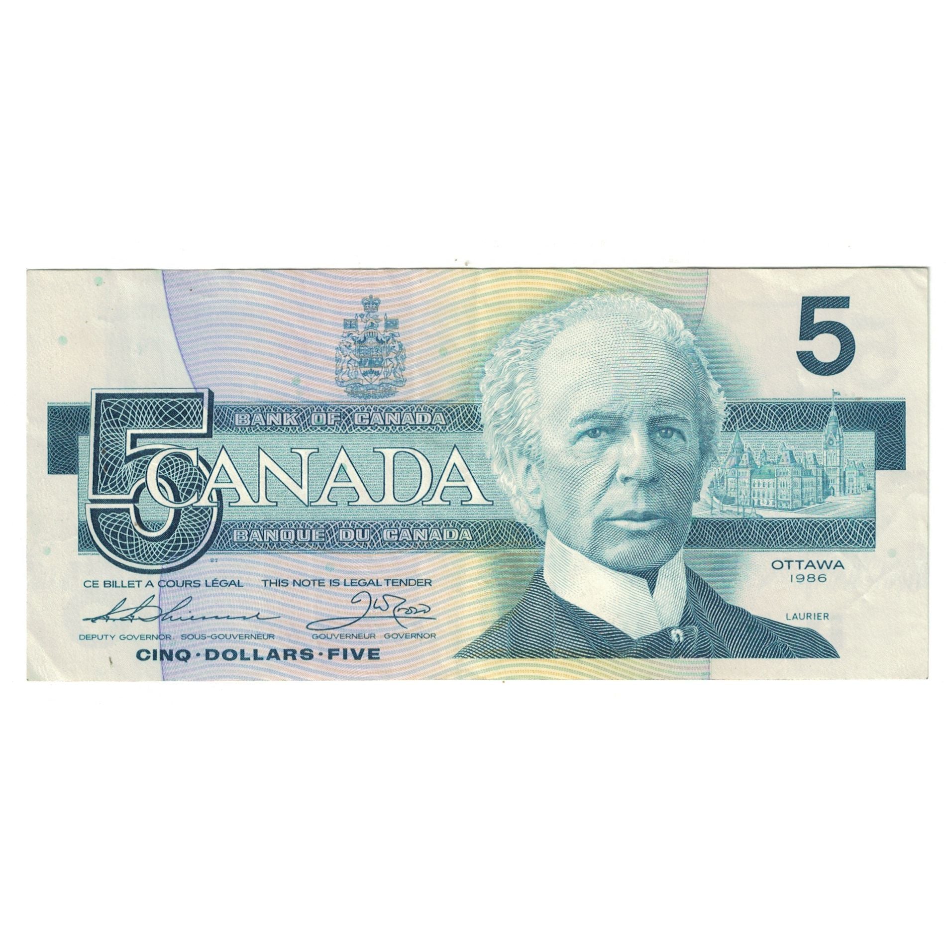Banknote, Canada, 5 Dollars, 1986, KM:95a2, AU(55-58)