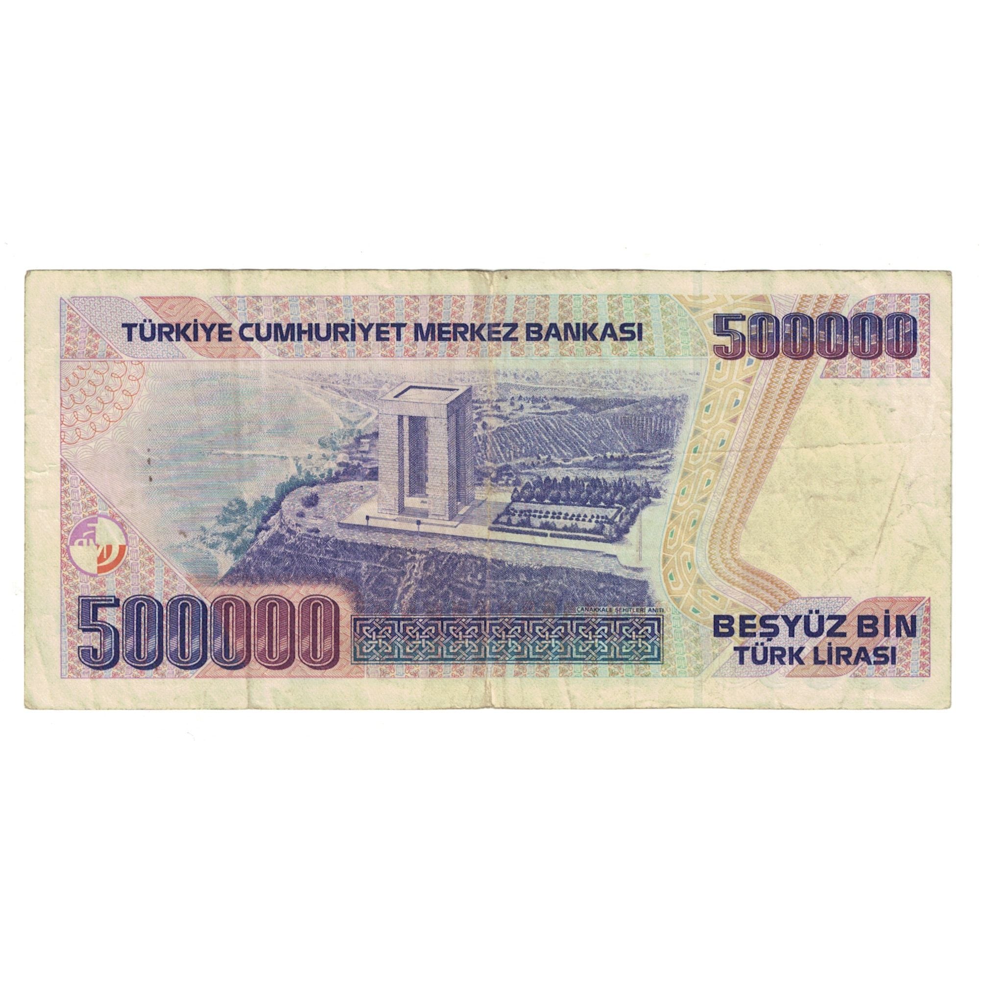 Biljet, Turkije, 500,000 Lira, L.1970, KM:212, TB+